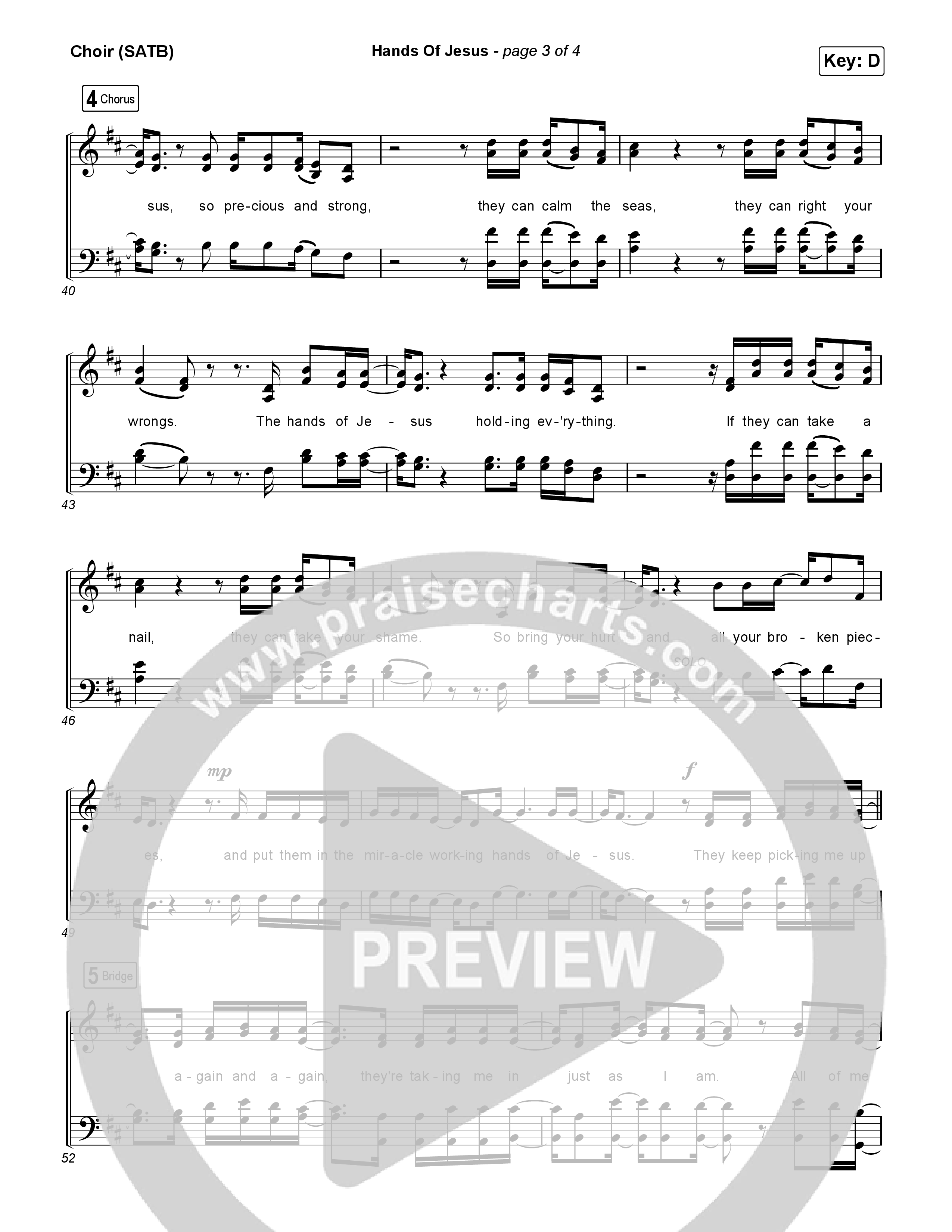 Hands Of Jesus Choir Sheet (SATB) (Crowder)