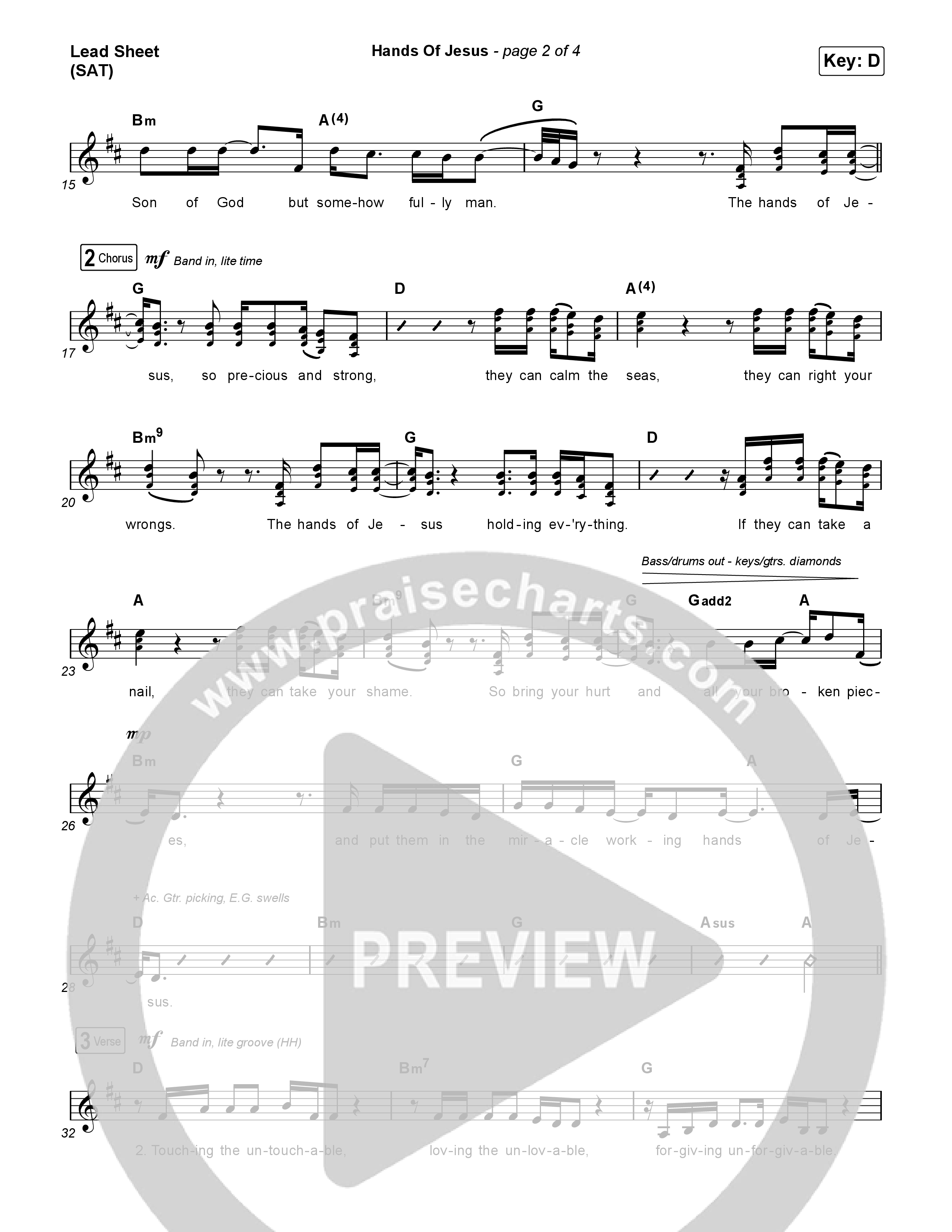 Hands Of Jesus Lead Sheet (SAT) (Crowder)