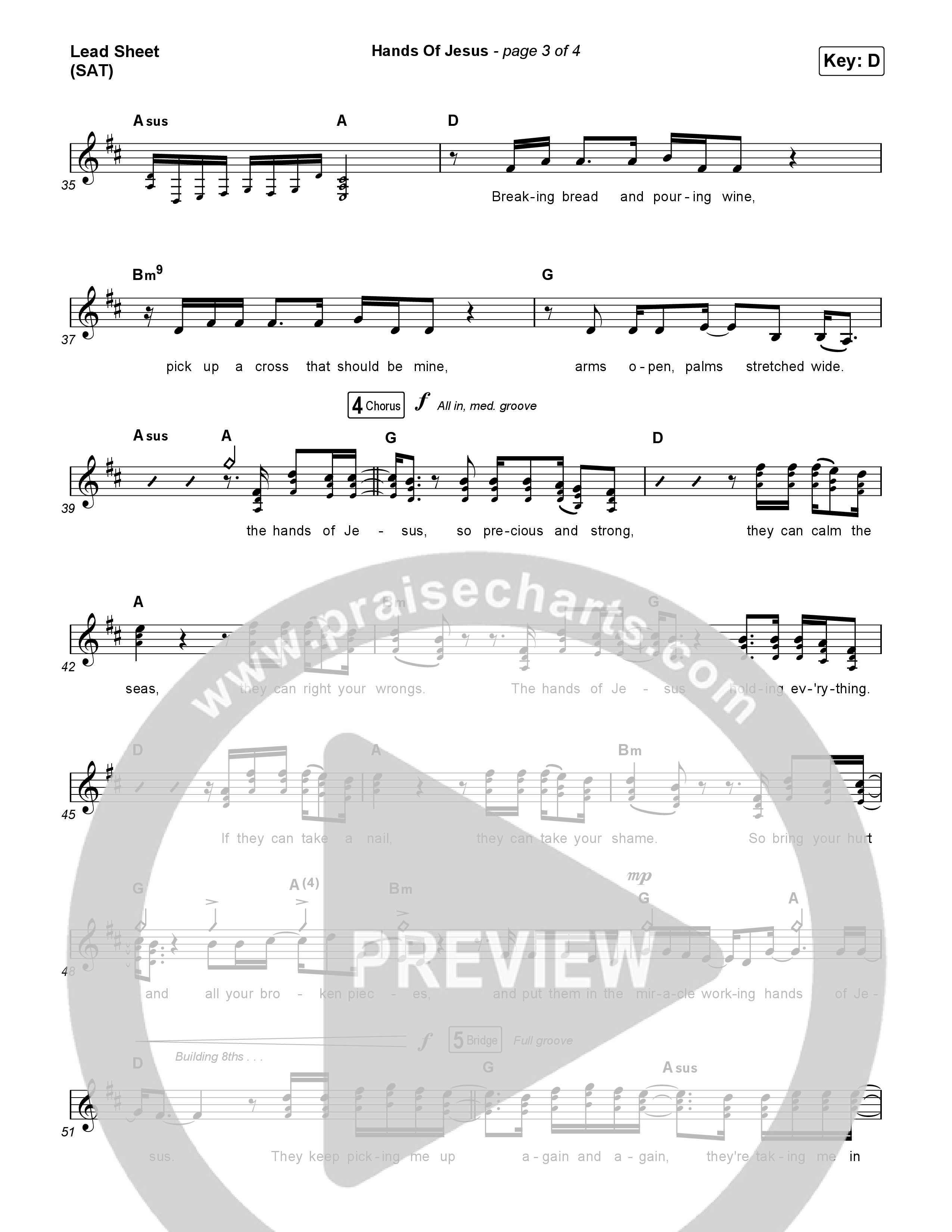 Hands Of Jesus Lead Sheet (SAT) (Crowder)