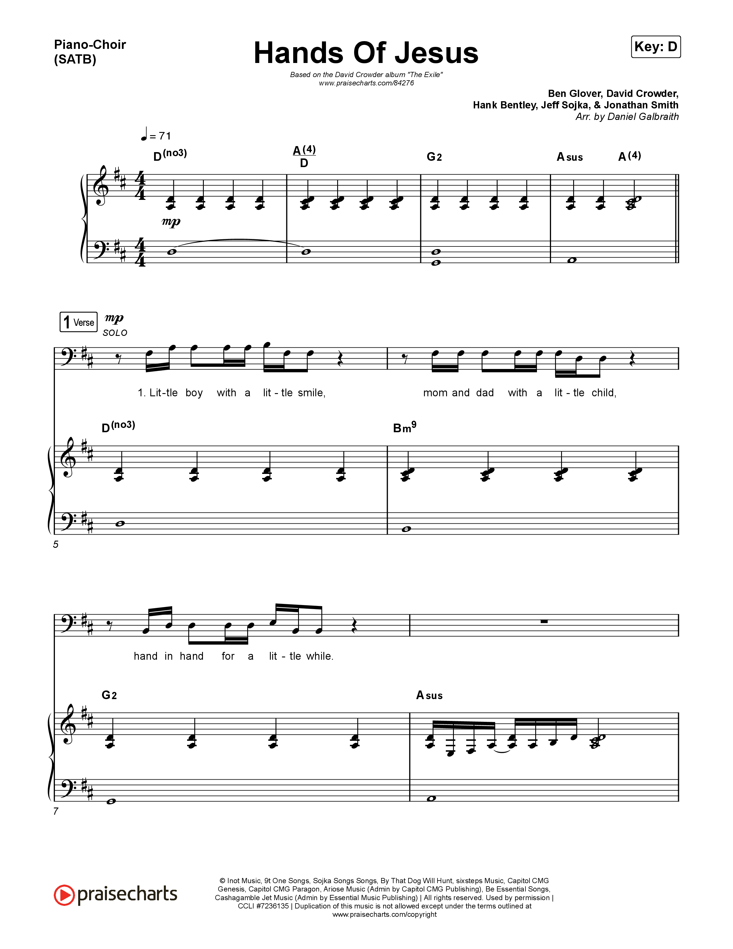 Hands Of Jesus Piano/Vocal Pack (Crowder)