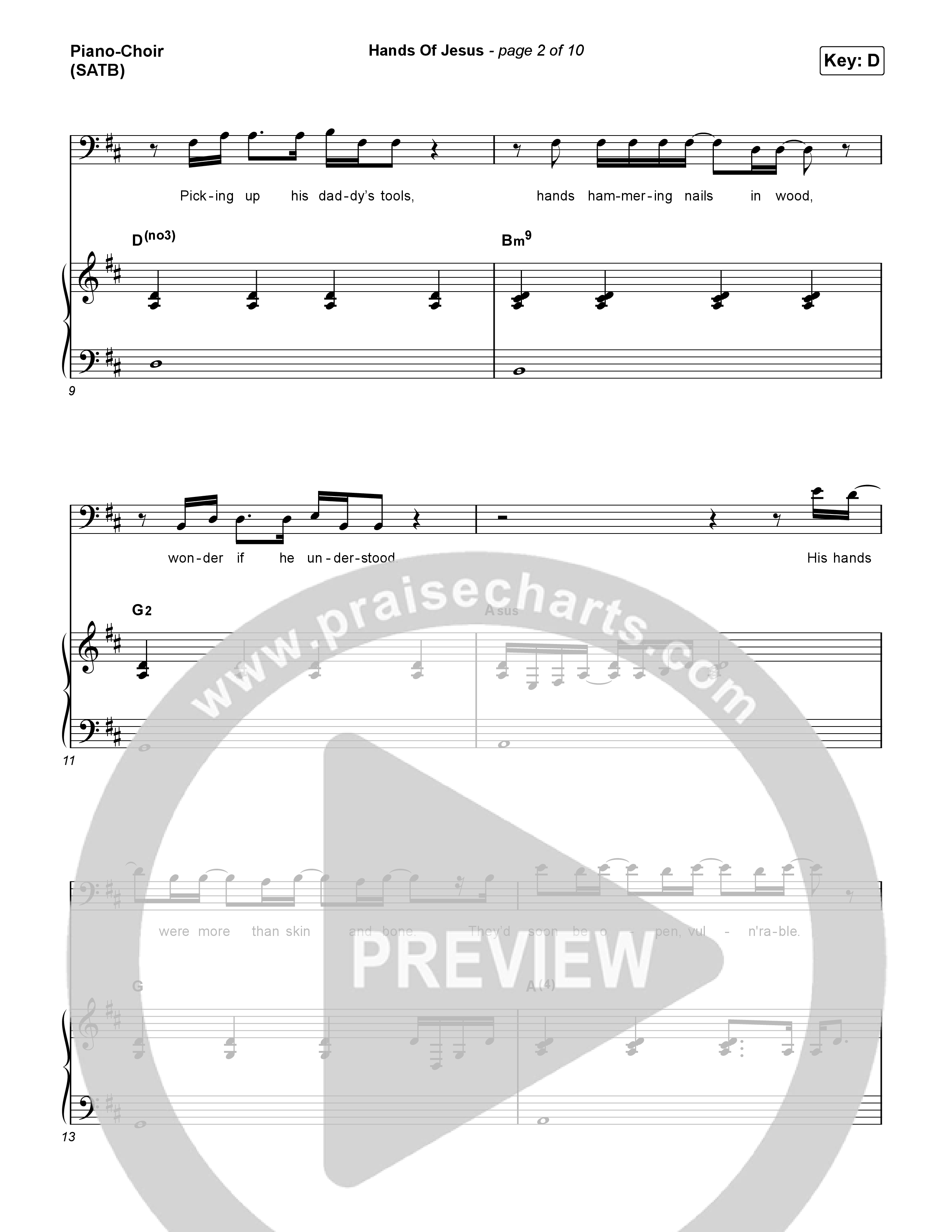 Hands Of Jesus Piano/Vocal Pack (Crowder)