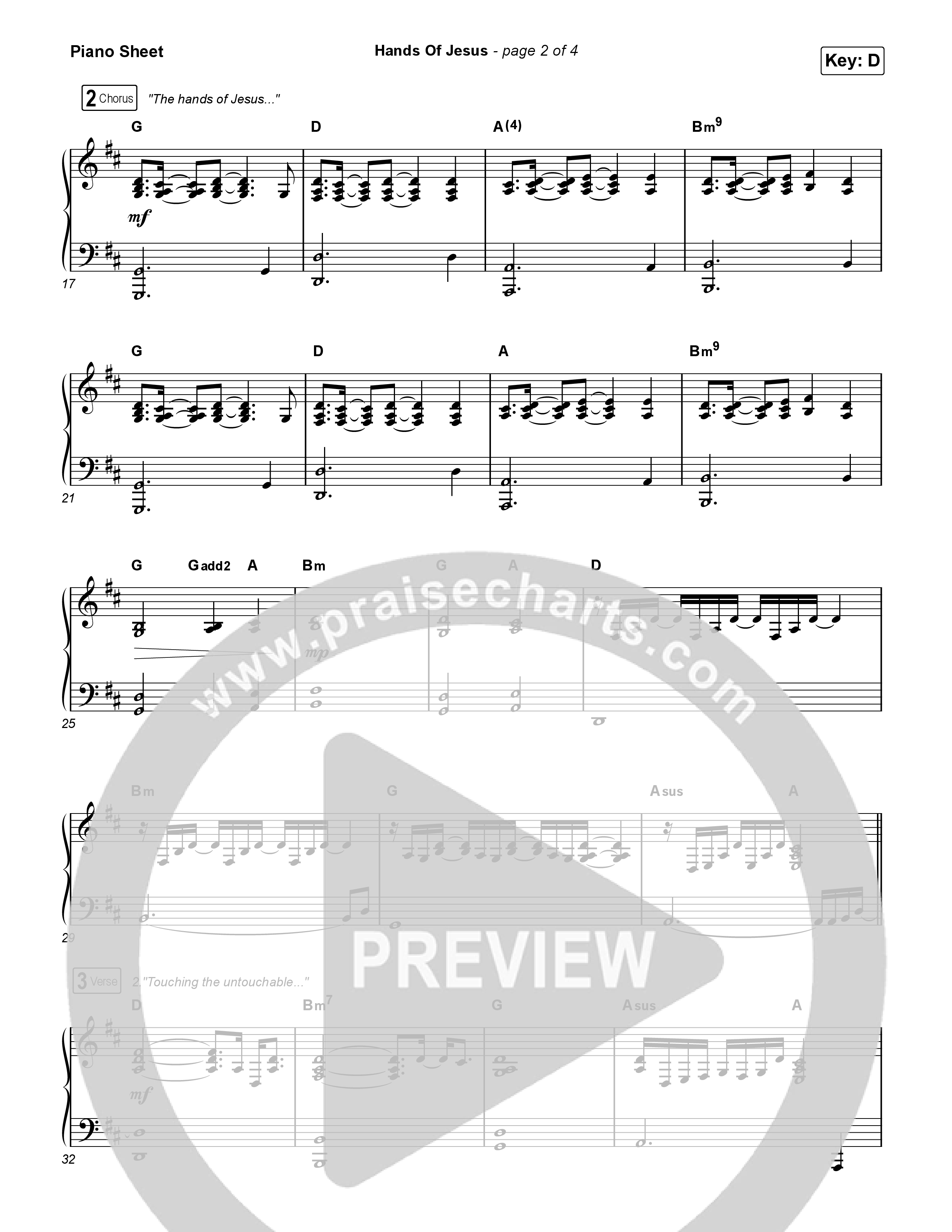 Hands Of Jesus Piano Sheet (Crowder)