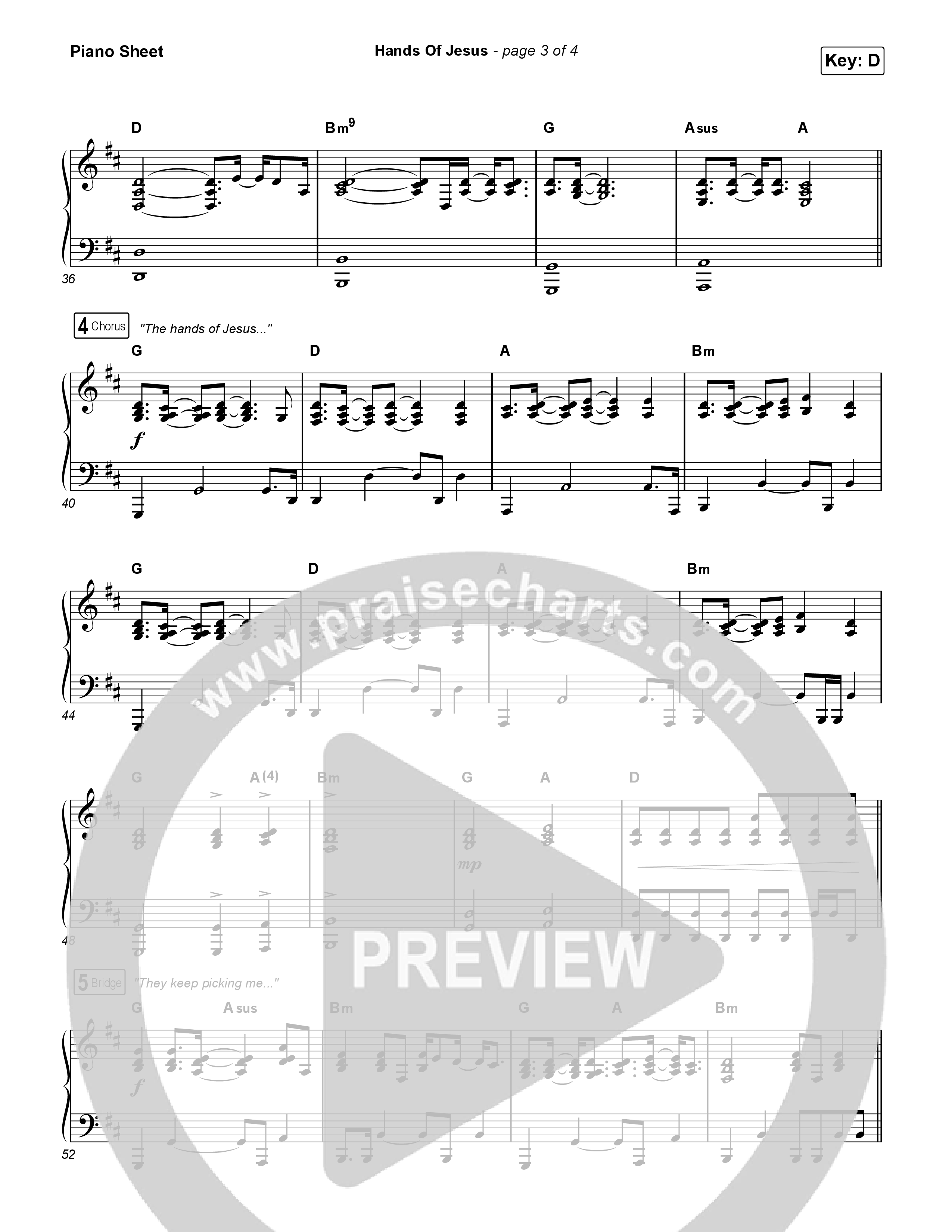 Hands Of Jesus Piano Sheet (Crowder)