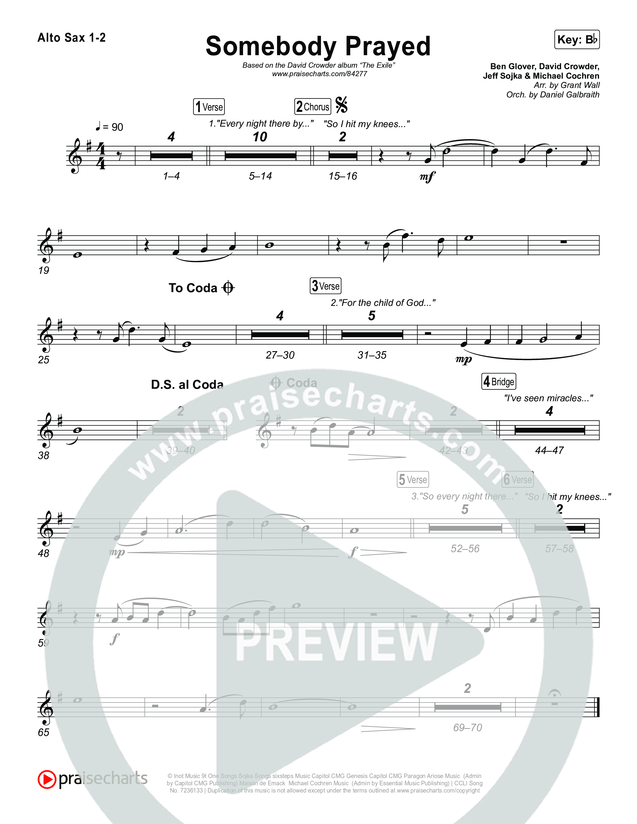 Somebody Prayed Alto Sax 1,2 (Crowder)