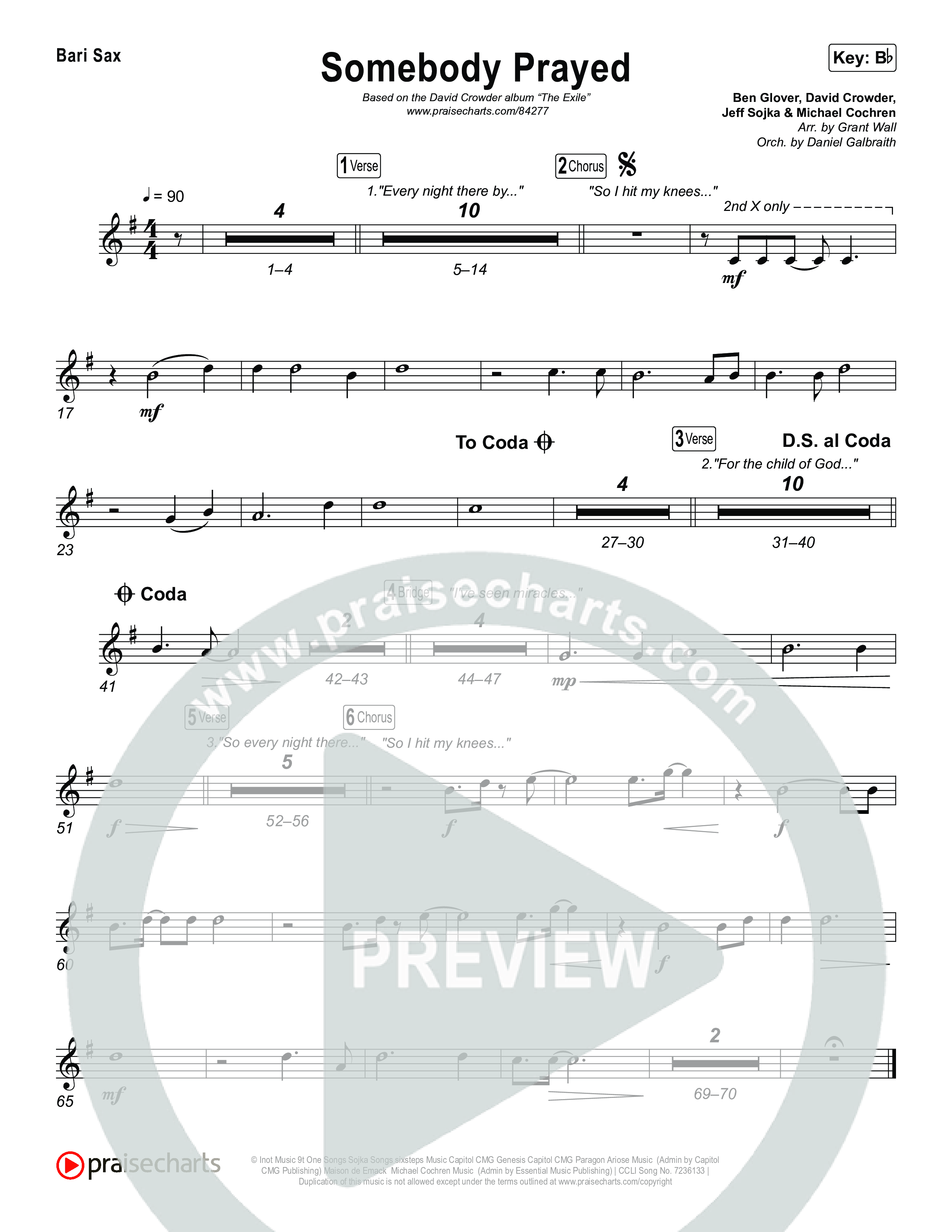 Somebody Prayed Sax Pack (Crowder)