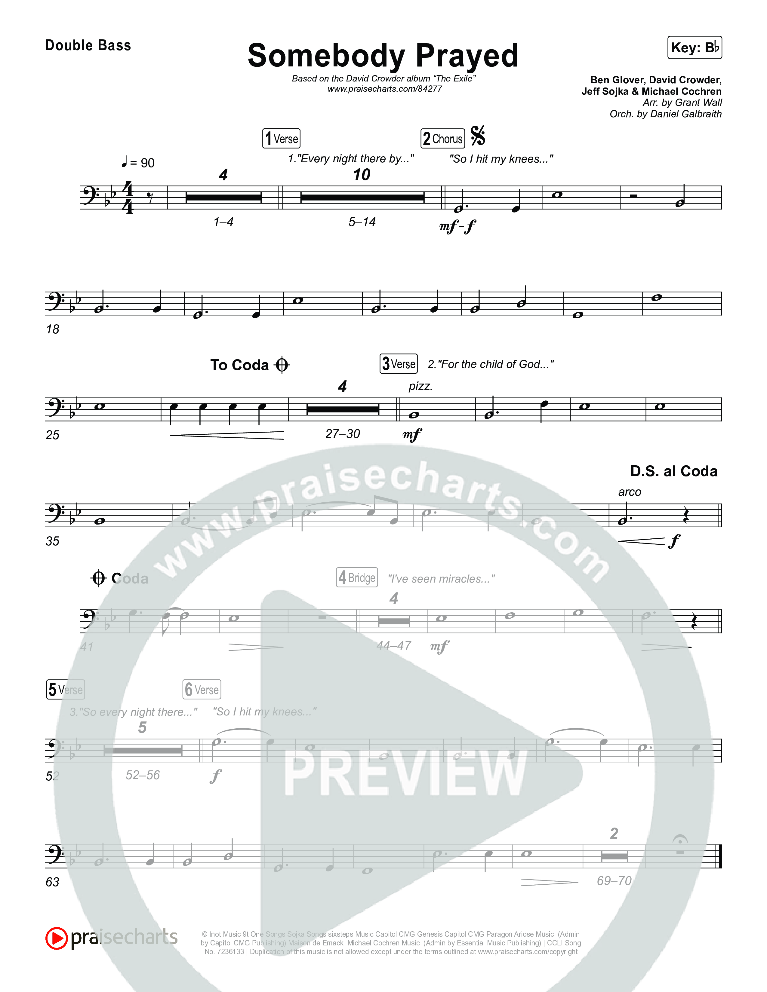 Somebody Prayed String Bass (Crowder)