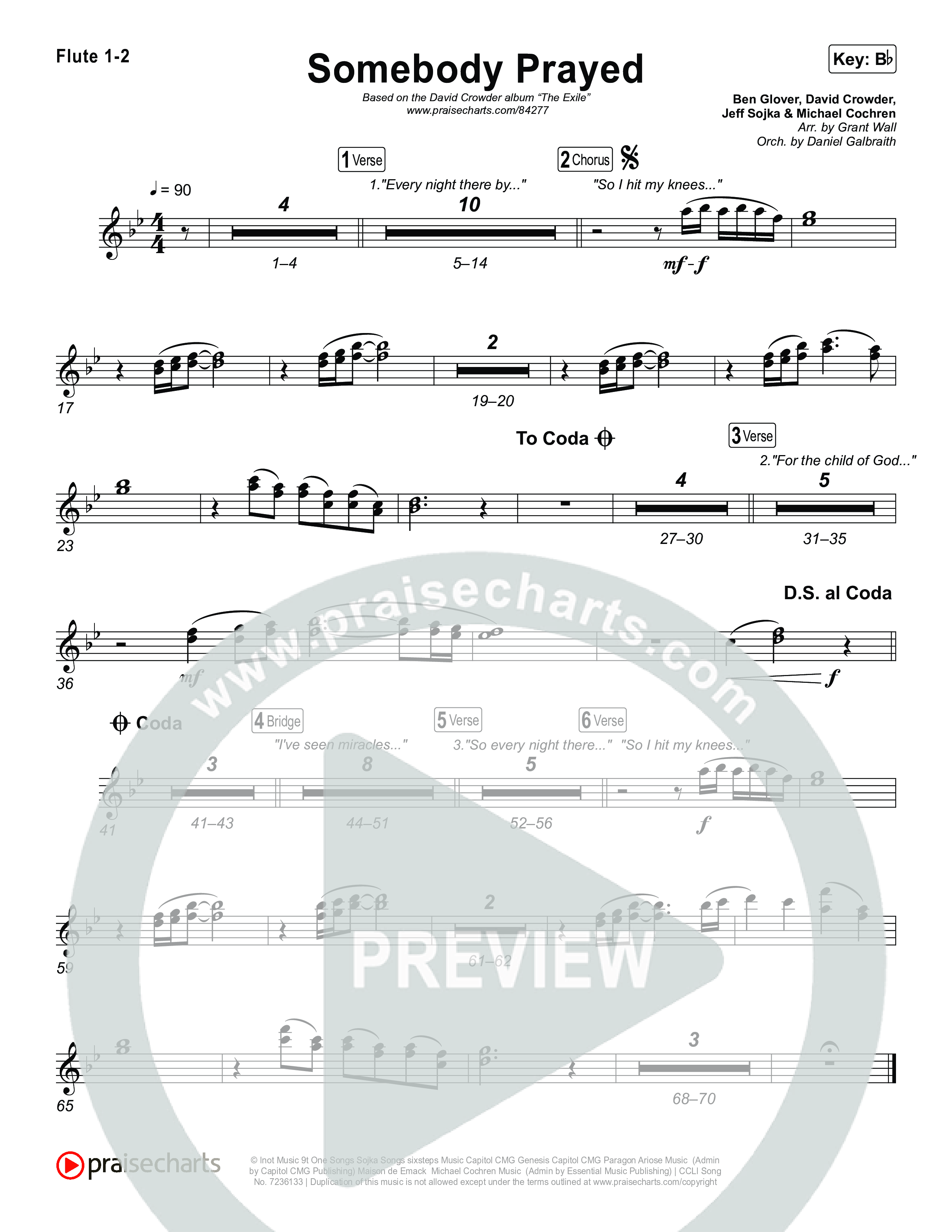 Somebody Prayed Flute 1,2 (Crowder)
