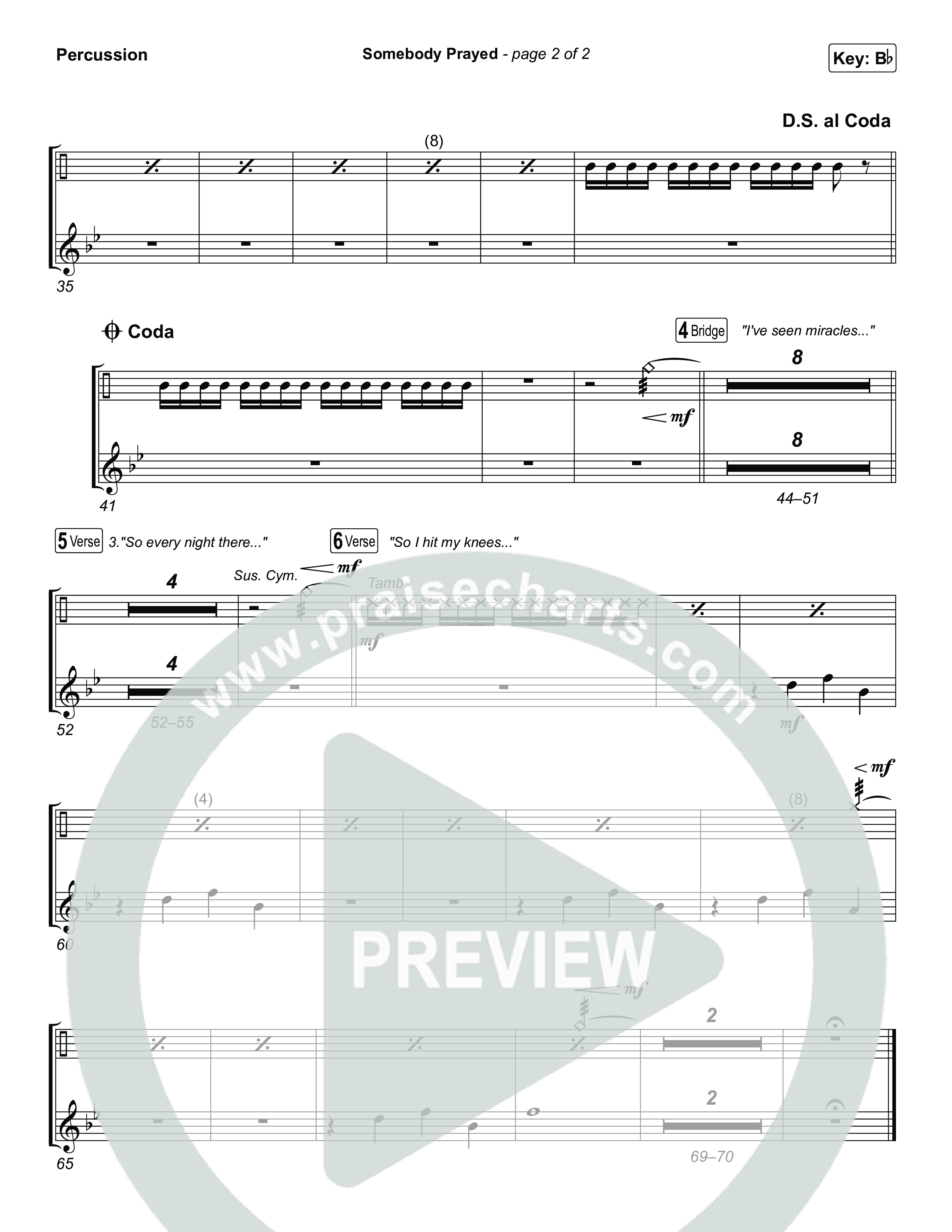 Somebody Prayed Percussion (Crowder)