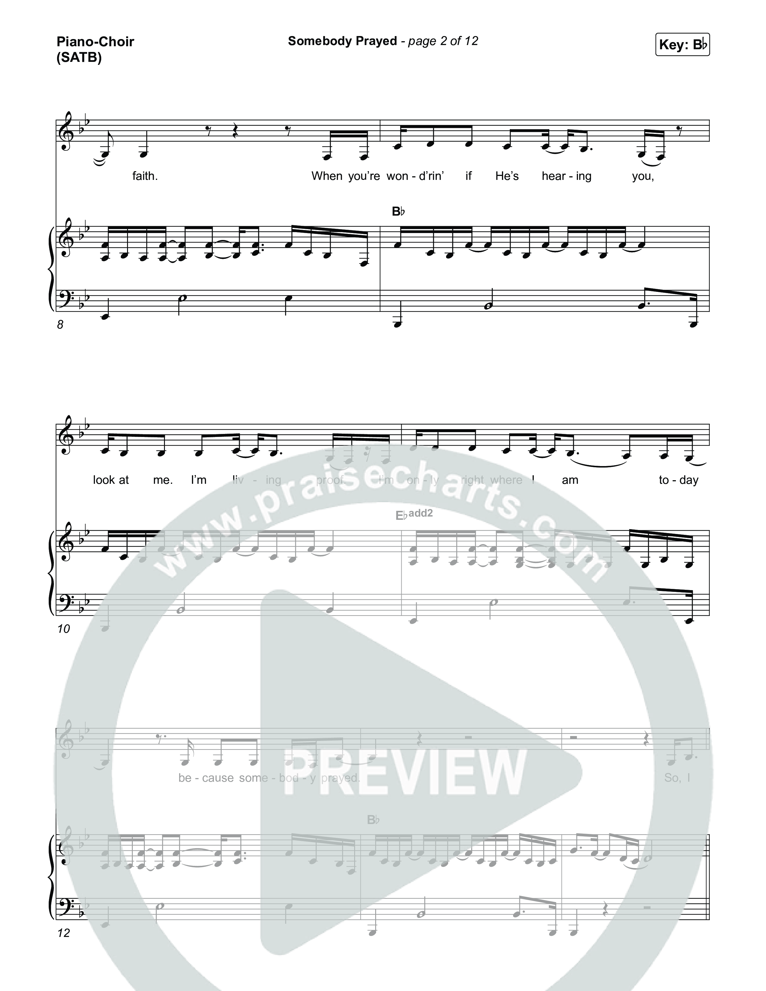 Somebody Prayed Piano/Vocal Pack (Crowder)