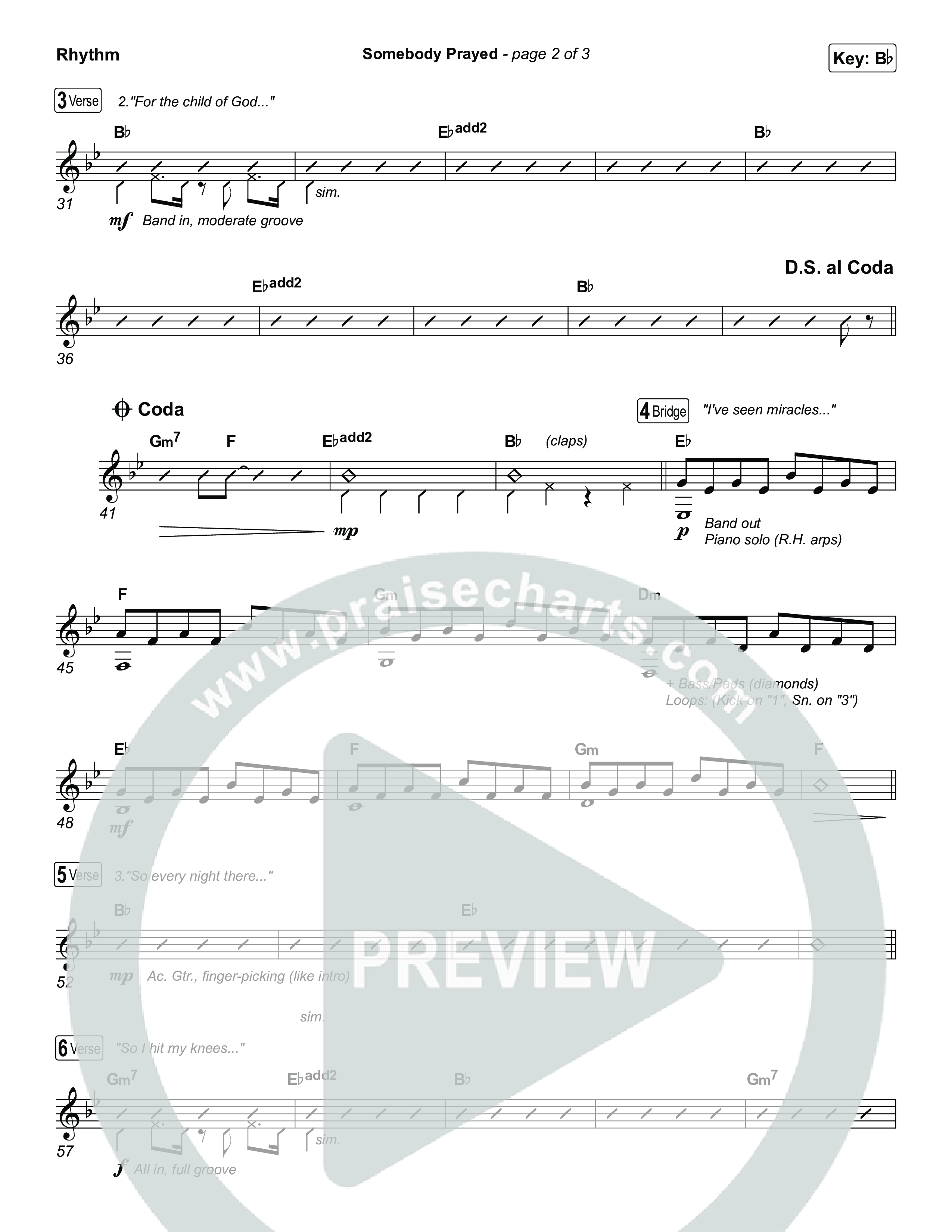 Somebody Prayed Rhythm Chart (Crowder)