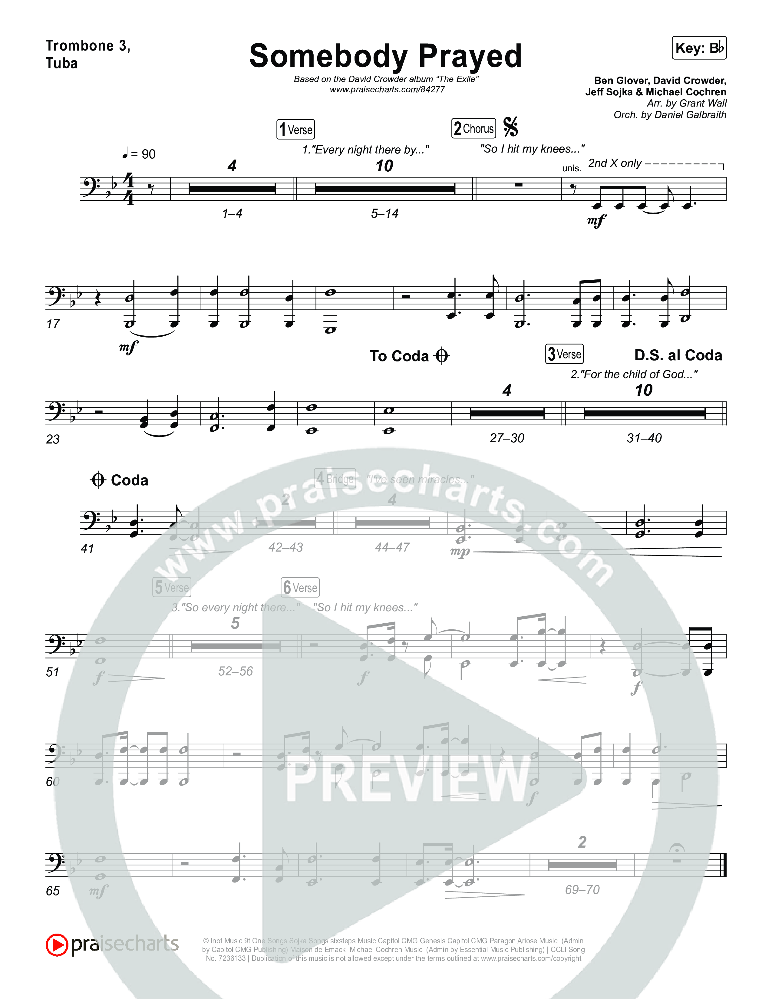 Somebody Prayed Trombone 1,2 (Crowder)