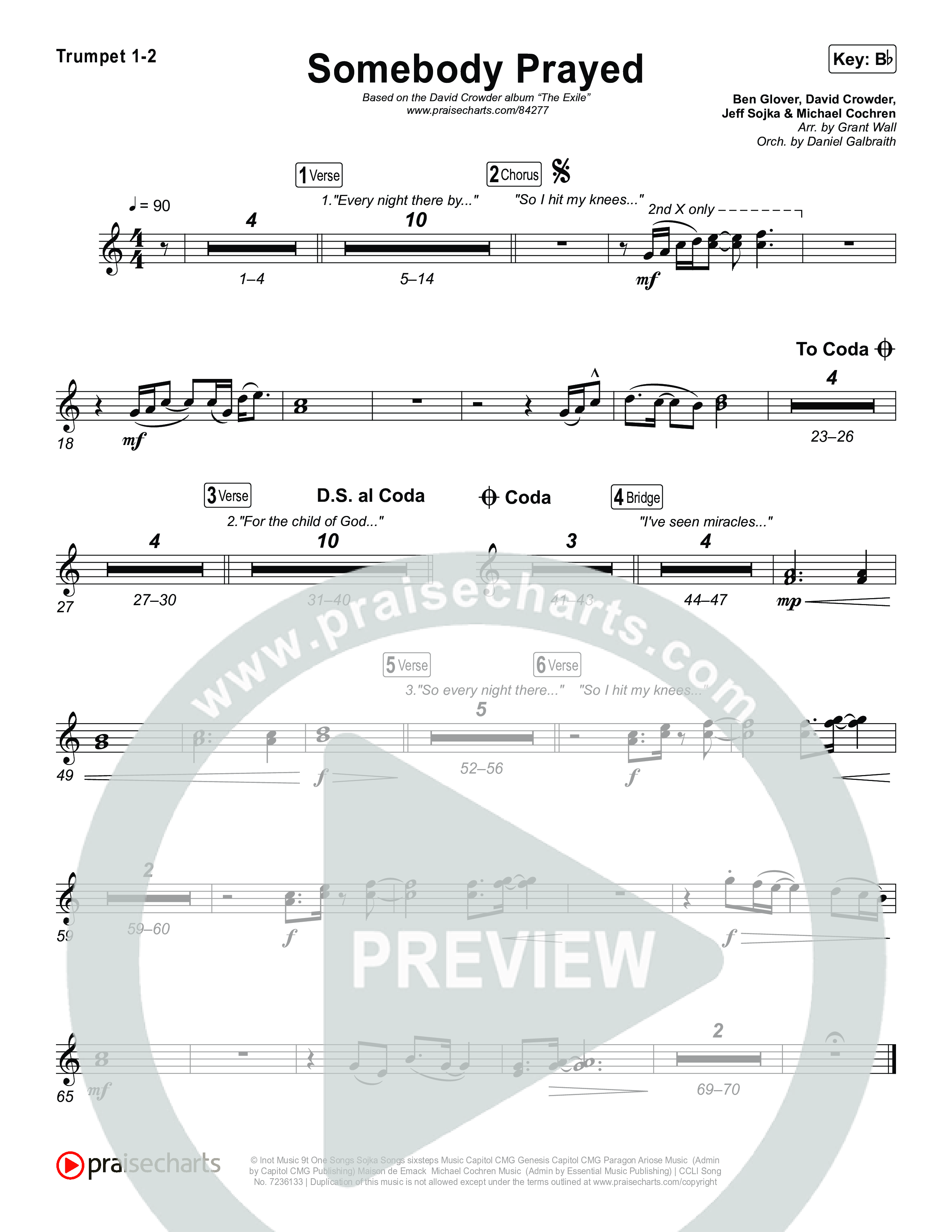 Somebody Prayed Trumpet 1,2 (Crowder)