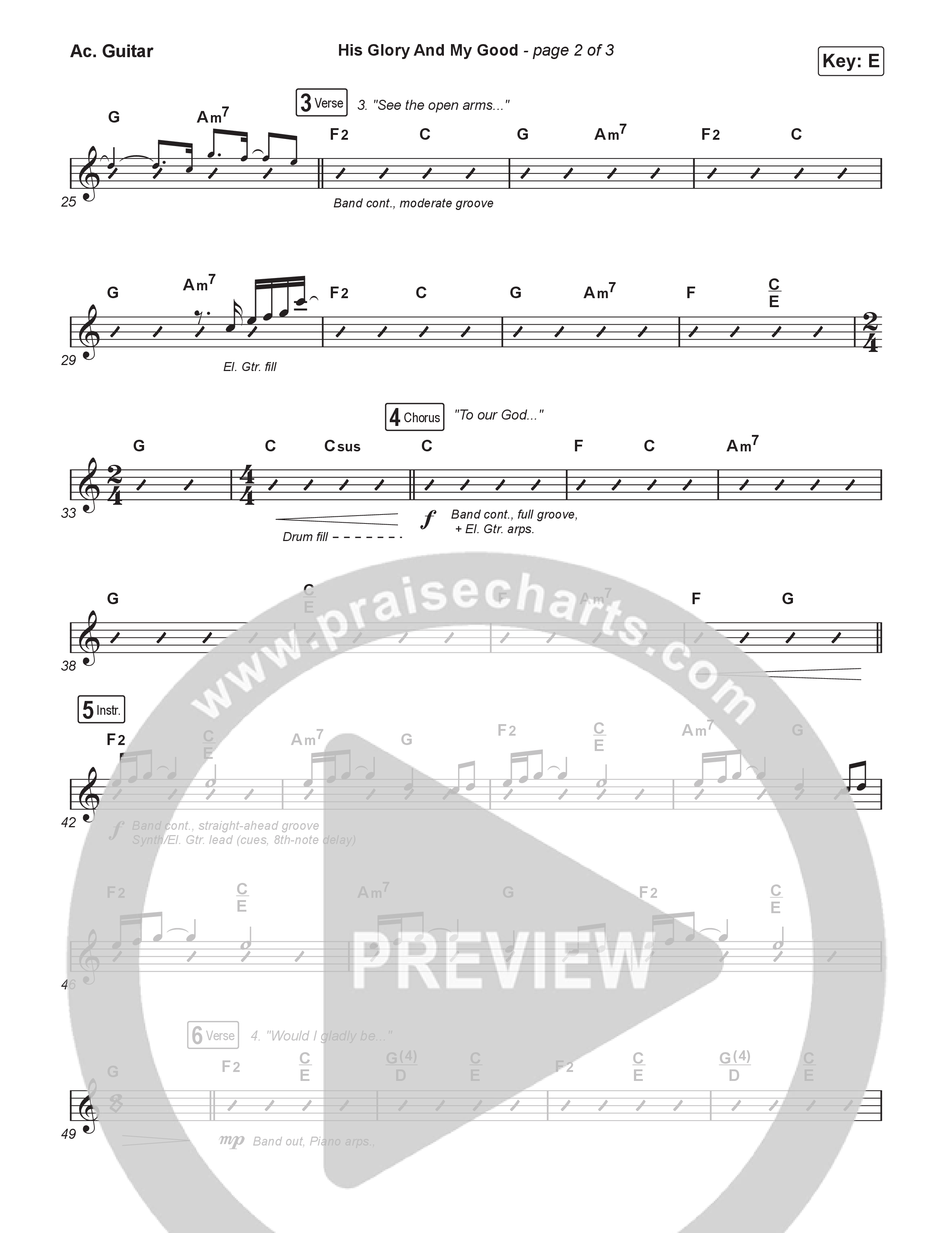 His Glory And My Good (Choral/SATB) Acoustic Guitar (CityAlight / Arr. Luke Gambill)