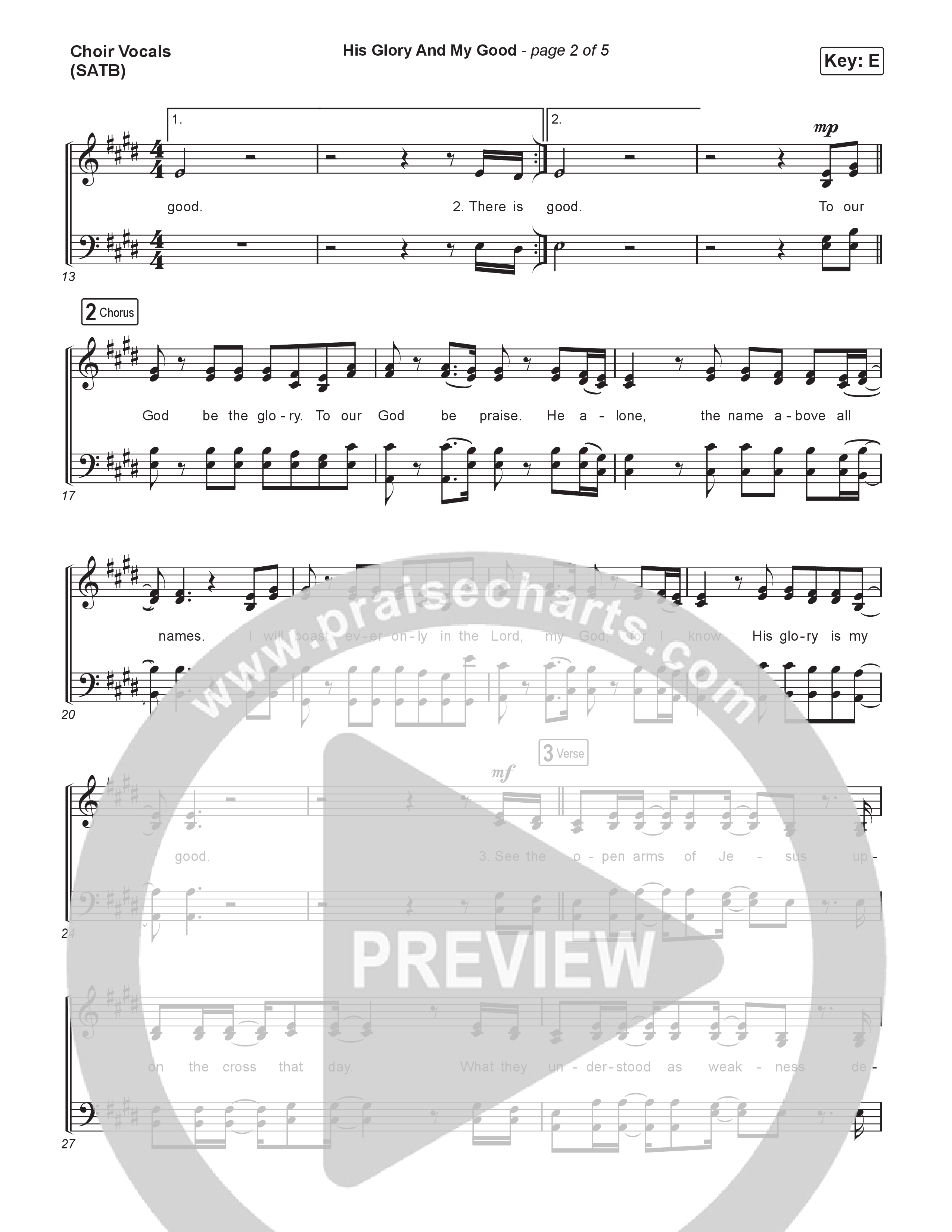 His Glory And My Good (Choral/SATB) Choir Sheet (SATB) (CityAlight / Arr. Luke Gambill)