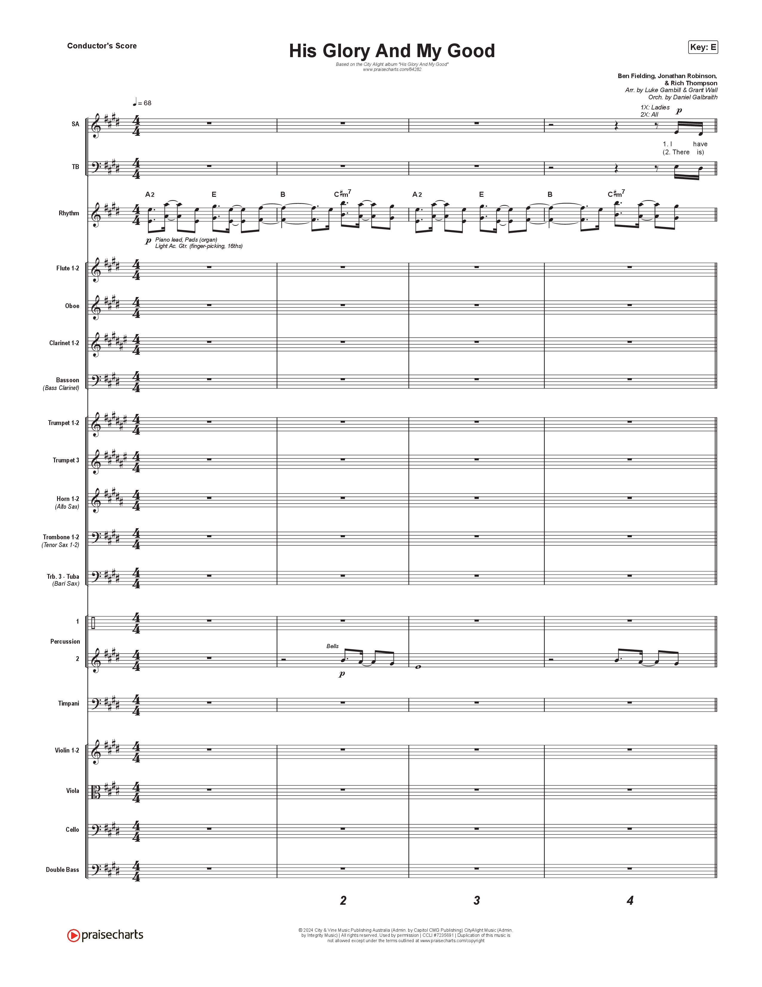 His Glory And My Good (Choral/SATB) Conductor's Score (CityAlight / Arr. Luke Gambill)