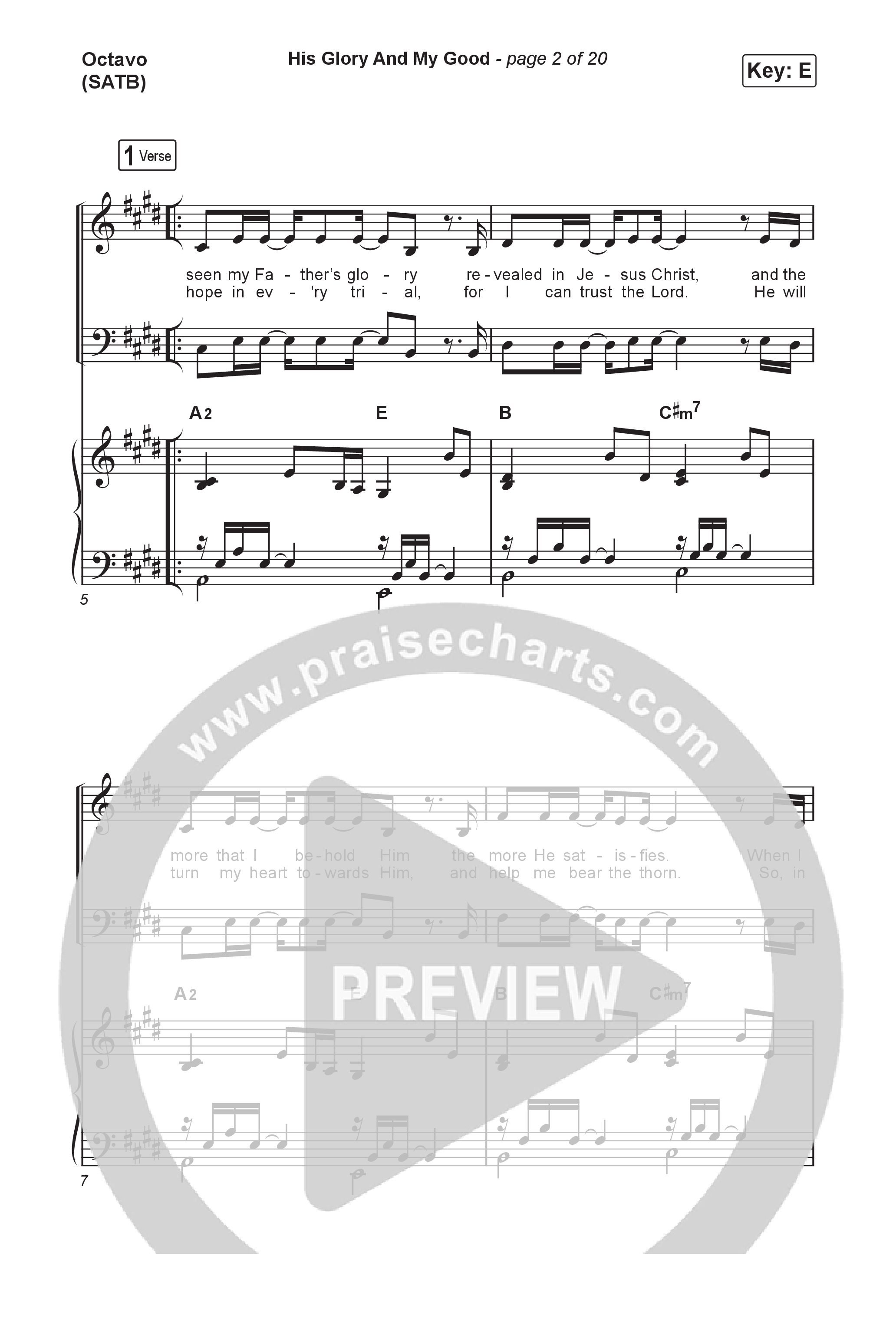 His Glory And My Good (Choral/SATB) Octavo (SATB & Pno) (CityAlight / Arr. Luke Gambill)