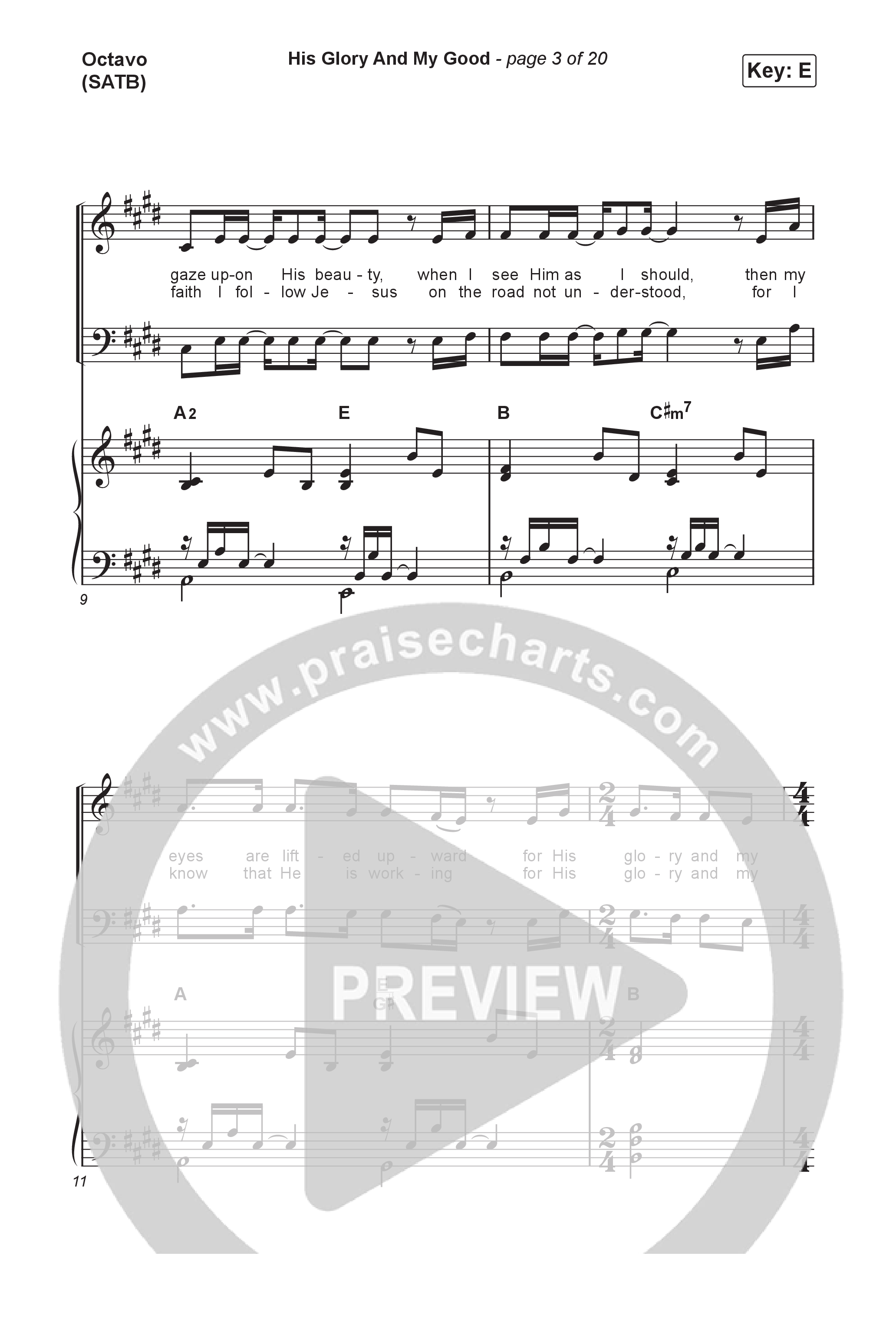 His Glory And My Good (Choral/SATB) Octavo (SATB & Pno) (CityAlight / Arr. Luke Gambill)