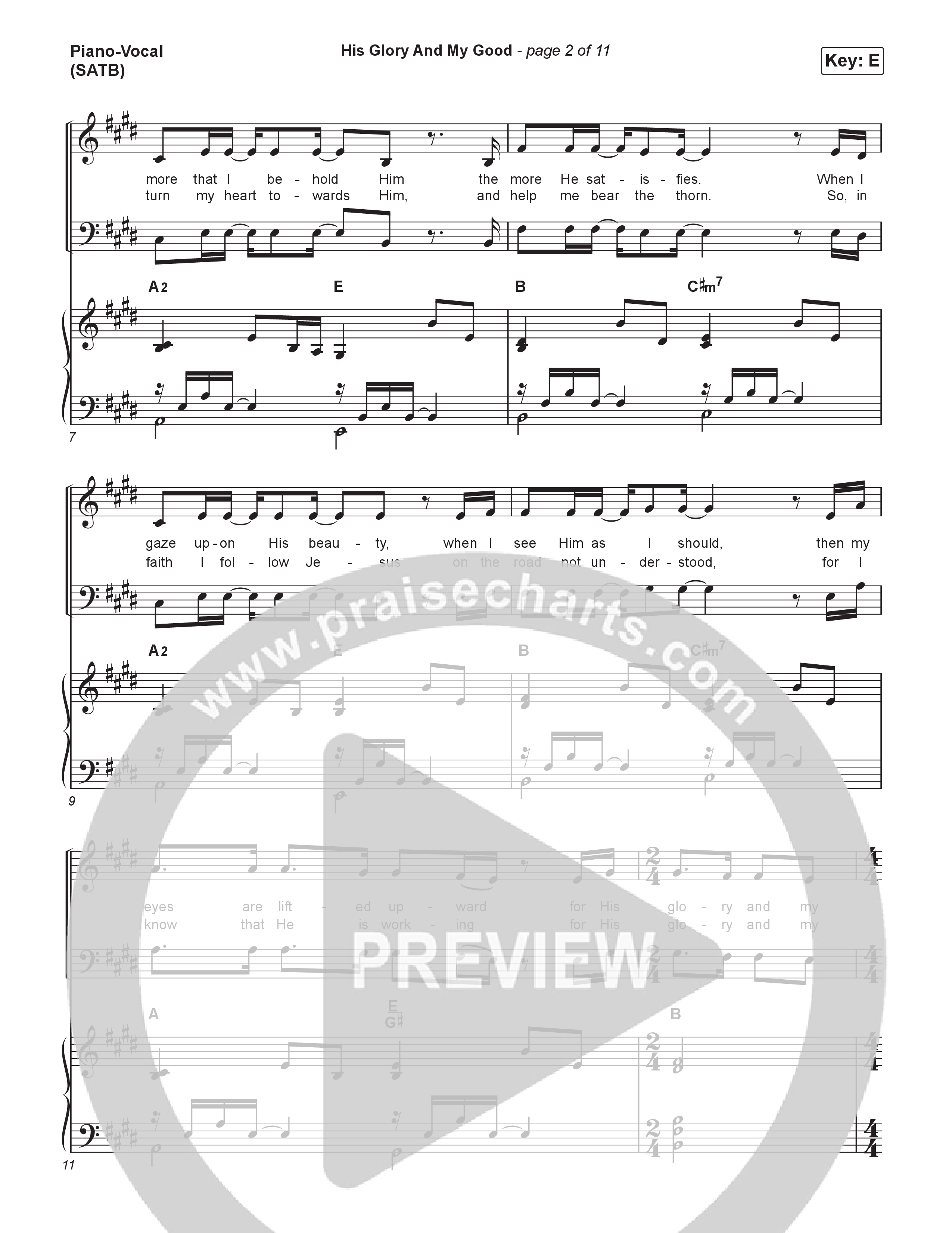 His Glory And My Good (Choral/SATB) Piano/Vocal (SATB) (CityAlight / Arr. Luke Gambill)