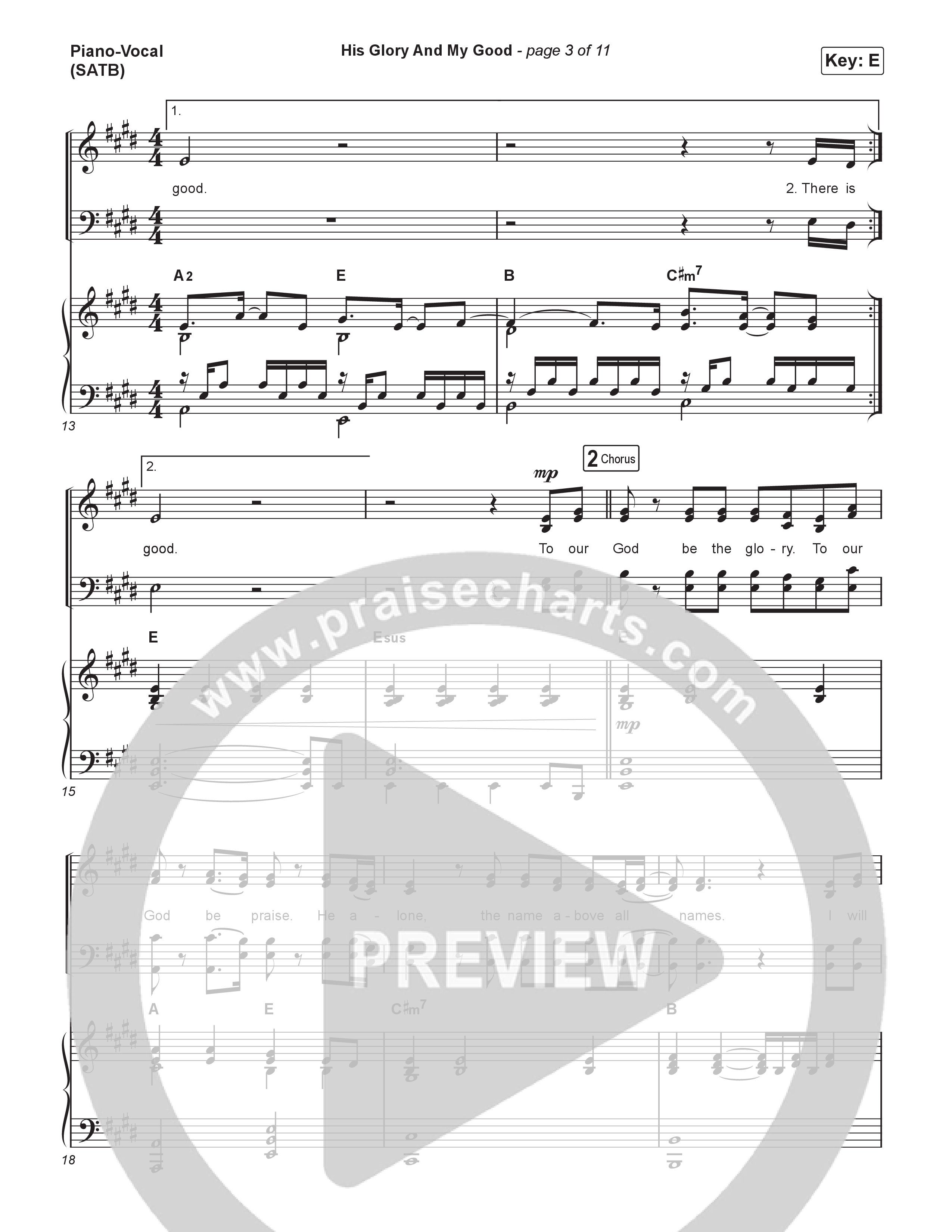 His Glory And My Good (Choral/SATB) Piano/Vocal (SATB) (CityAlight / Arr. Luke Gambill)