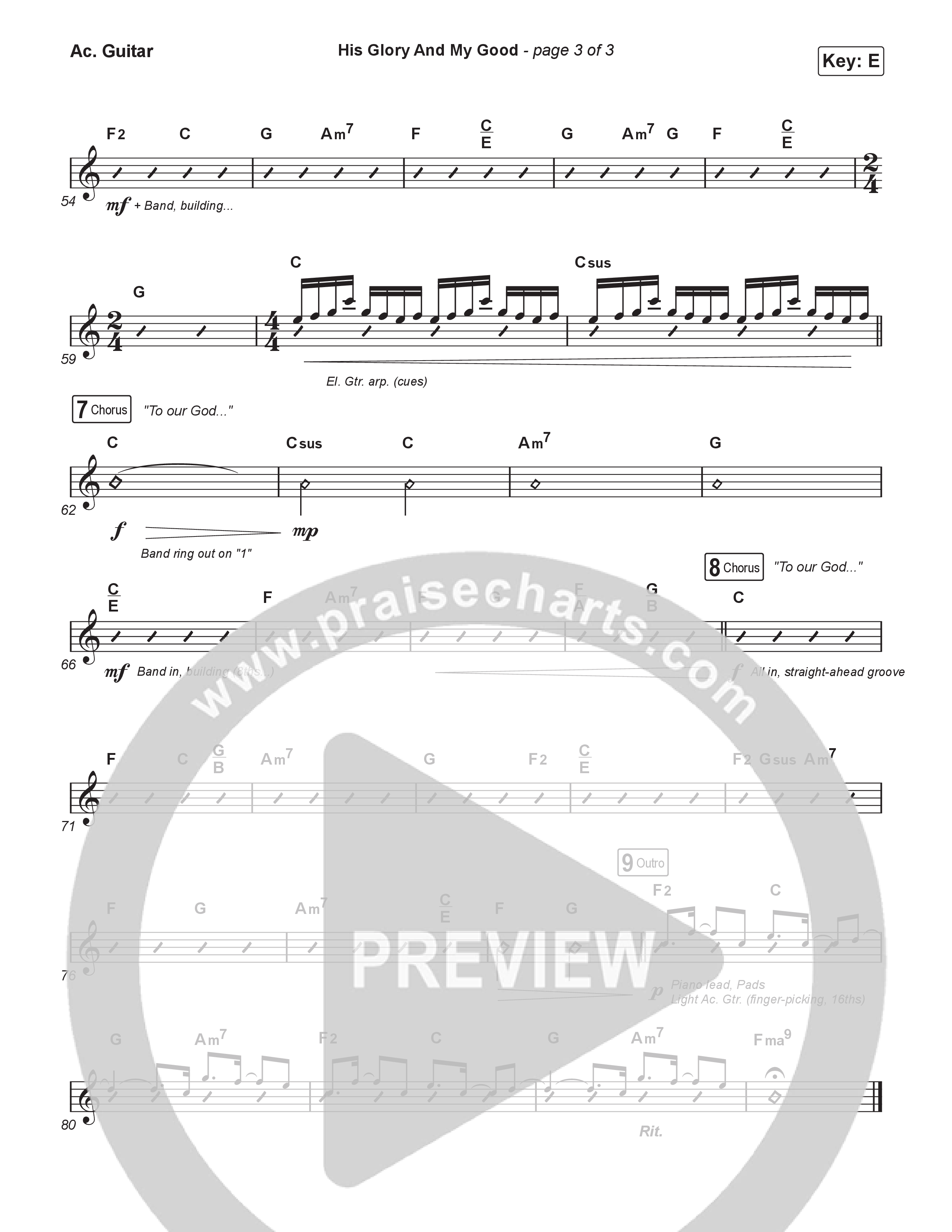 His Glory And My Good (Sing It Now) Acoustic Guitar (CityAlight / Arr. Luke Gambill)