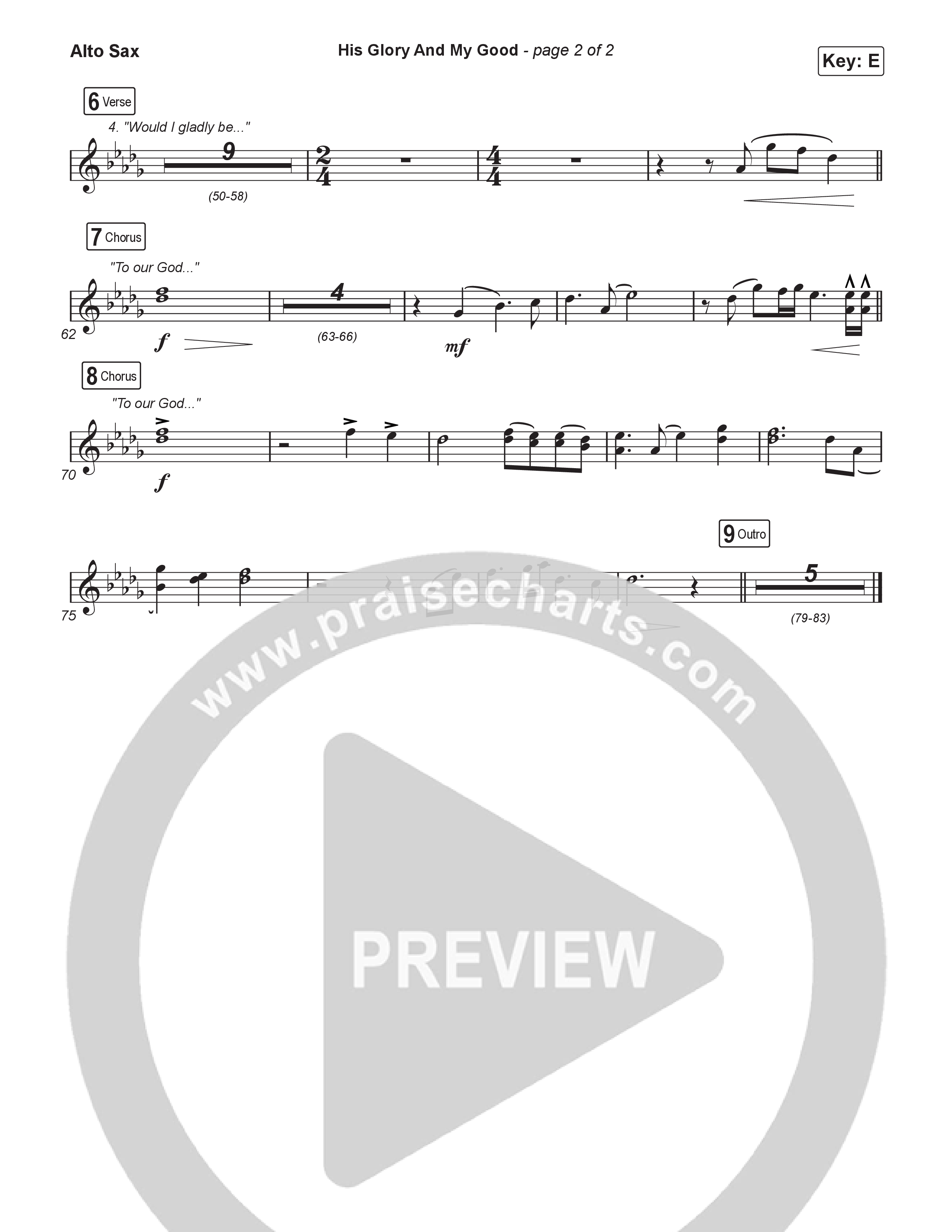 His Glory And My Good (Sing It Now) Alto Sax (CityAlight / Arr. Luke Gambill)