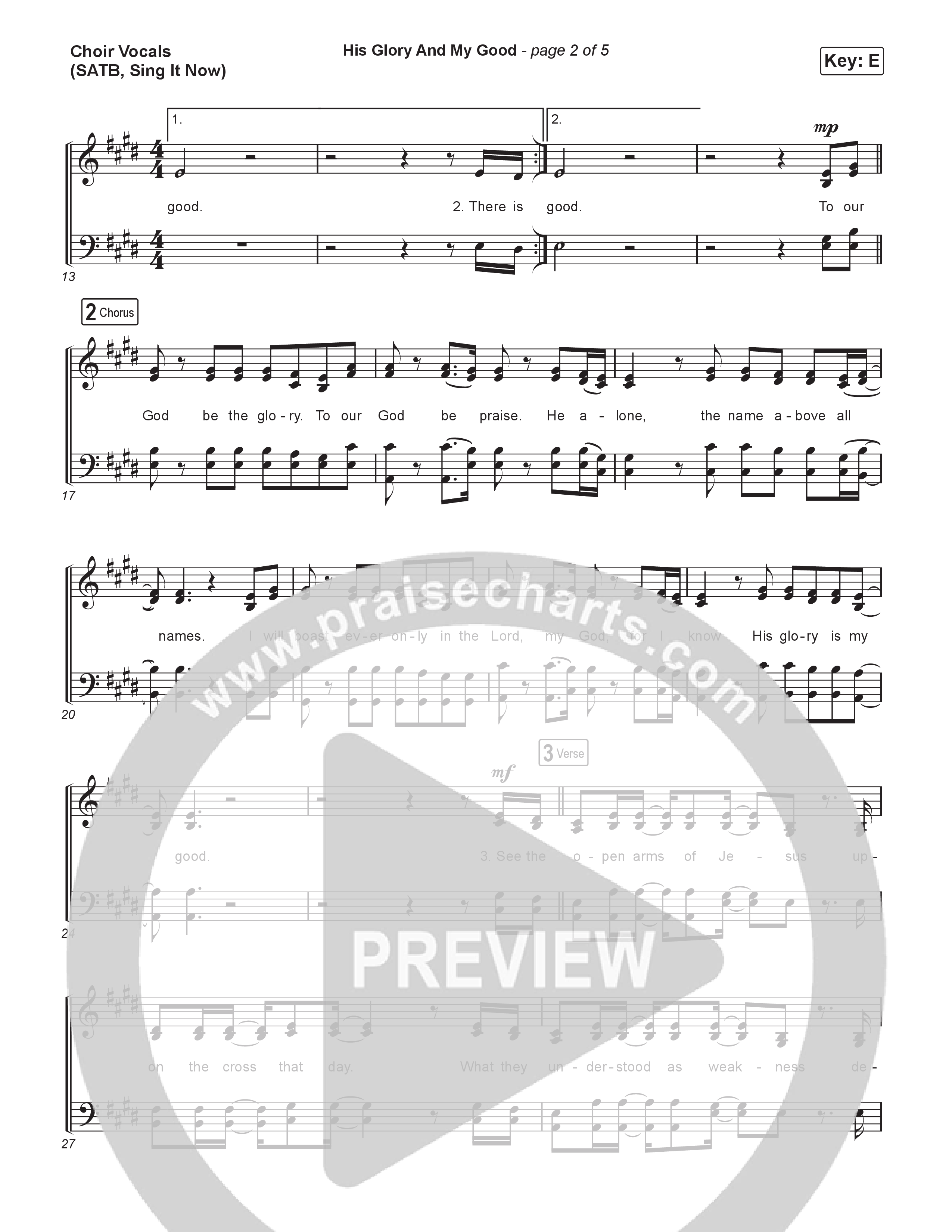 His Glory And My Good (Sing It Now) Choir Sheet (SATB) (CityAlight / Arr. Luke Gambill)