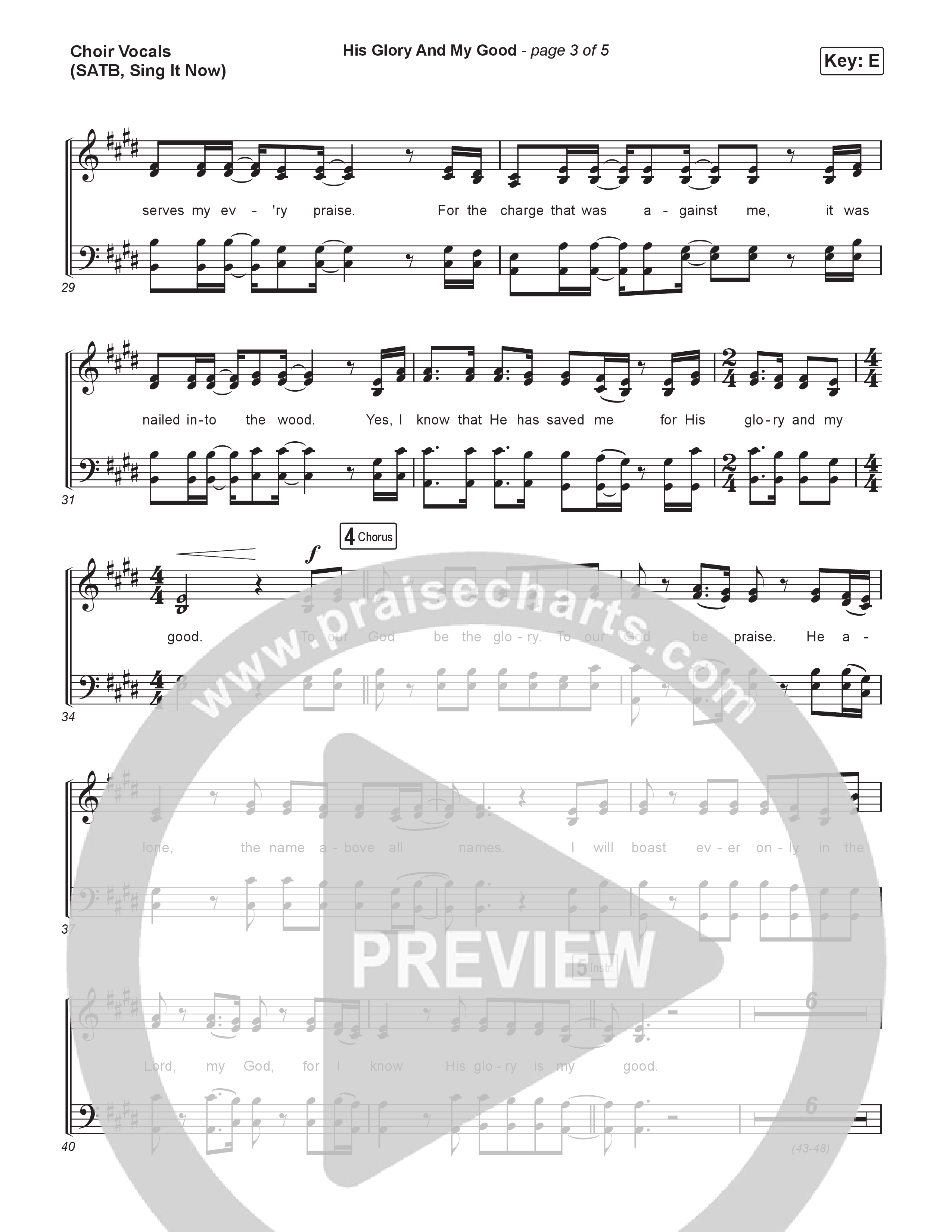 His Glory And My Good (Sing It Now) Choir Sheet (SATB) (CityAlight / Arr. Luke Gambill)