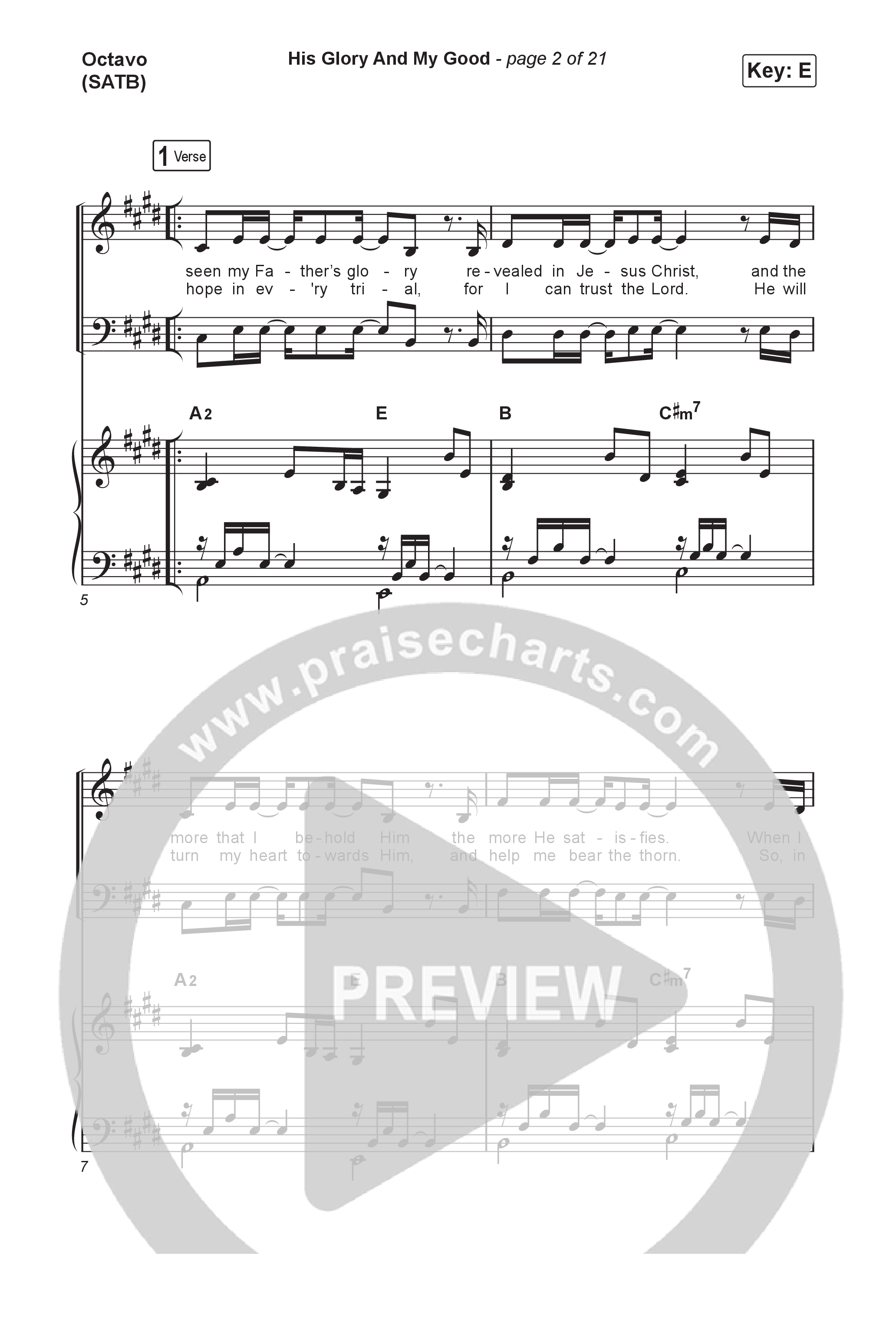 His Glory And My Good (Sing It Now) Octavo (SATB & Pno) (CityAlight / Arr. Luke Gambill)