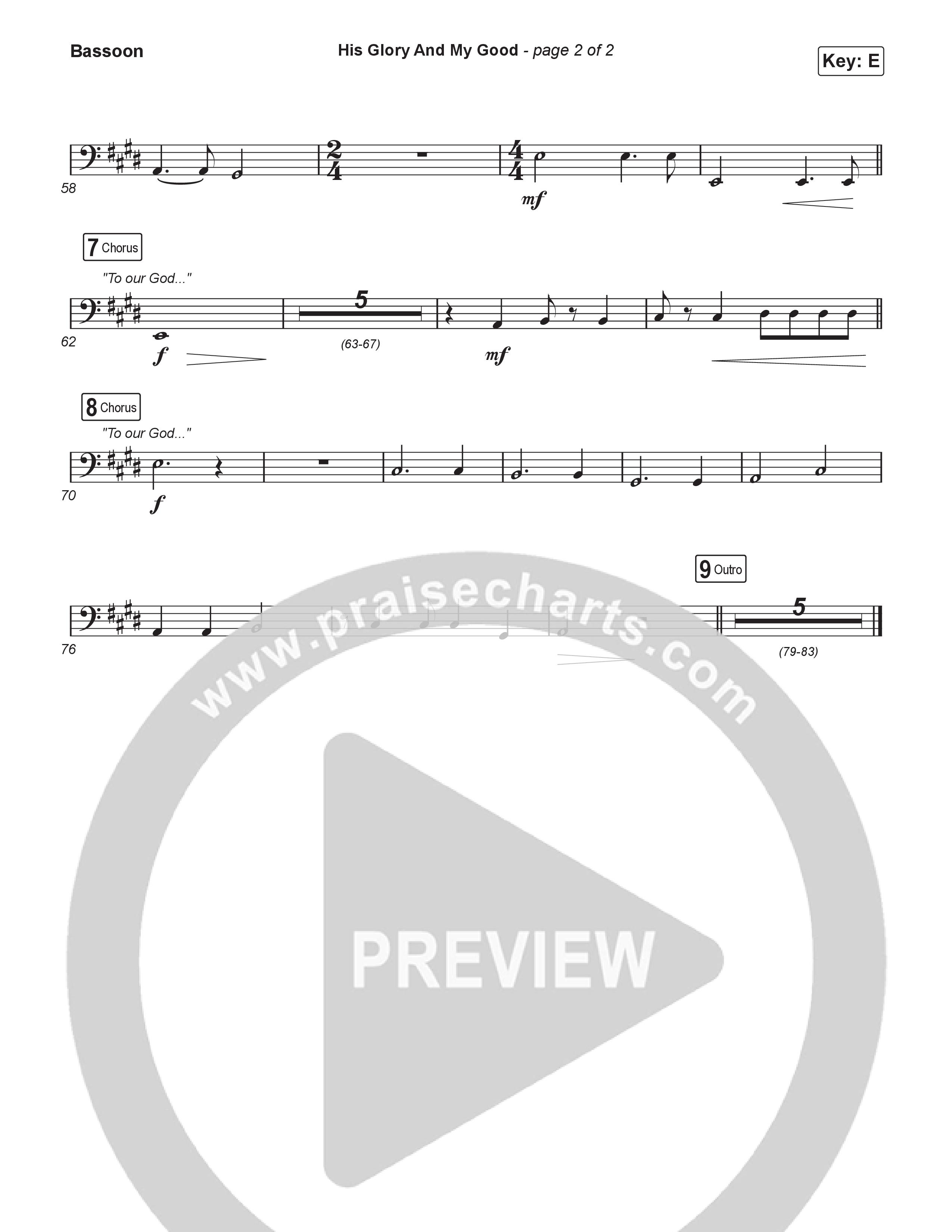 His Glory And My Good (Worship Choir/SAB) Bassoon (CityAlight / Arr. Luke Gambill)