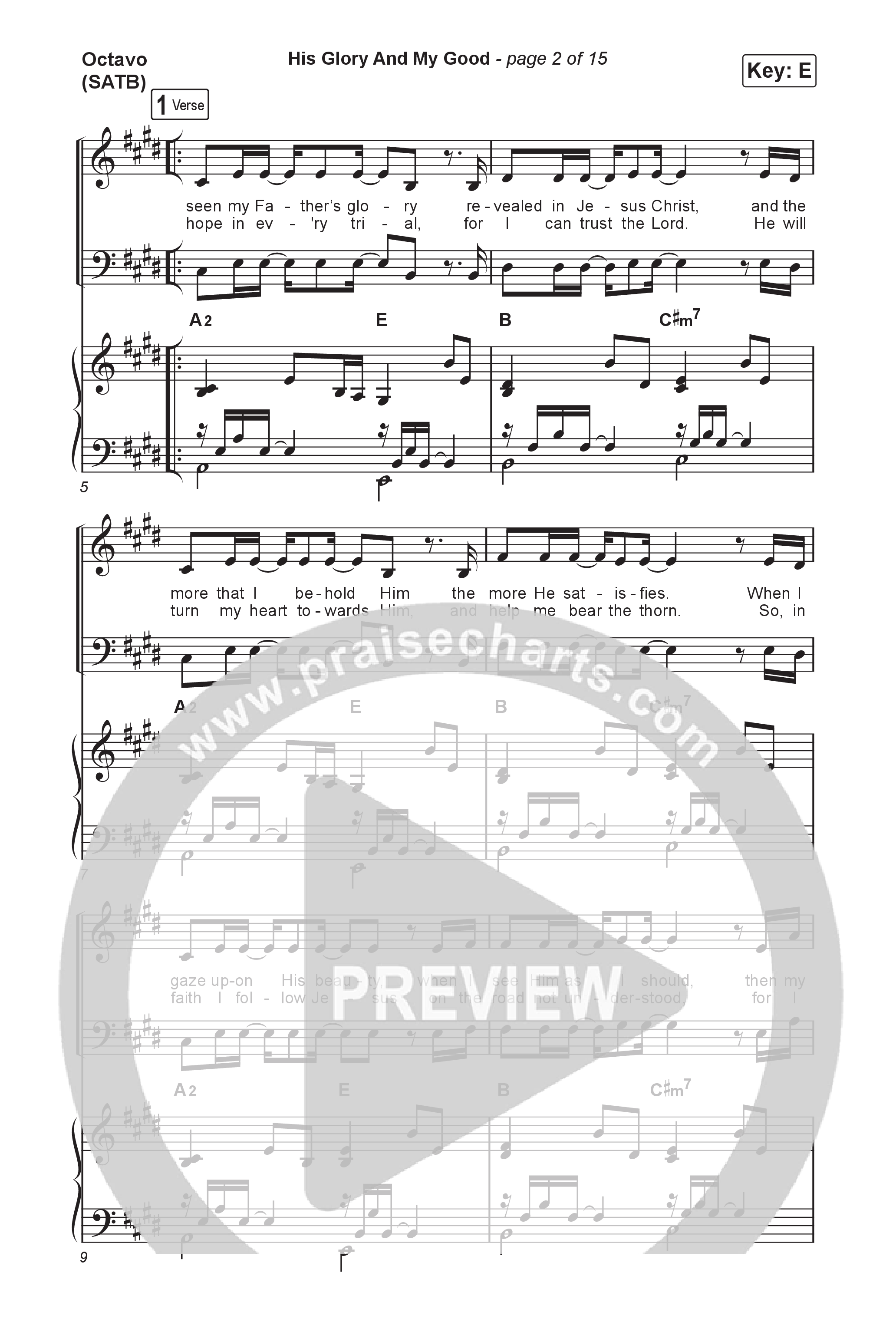 His Glory And My Good (Worship Choir/SAB) Octavo (SAB & Pno) (CityAlight / Arr. Luke Gambill)