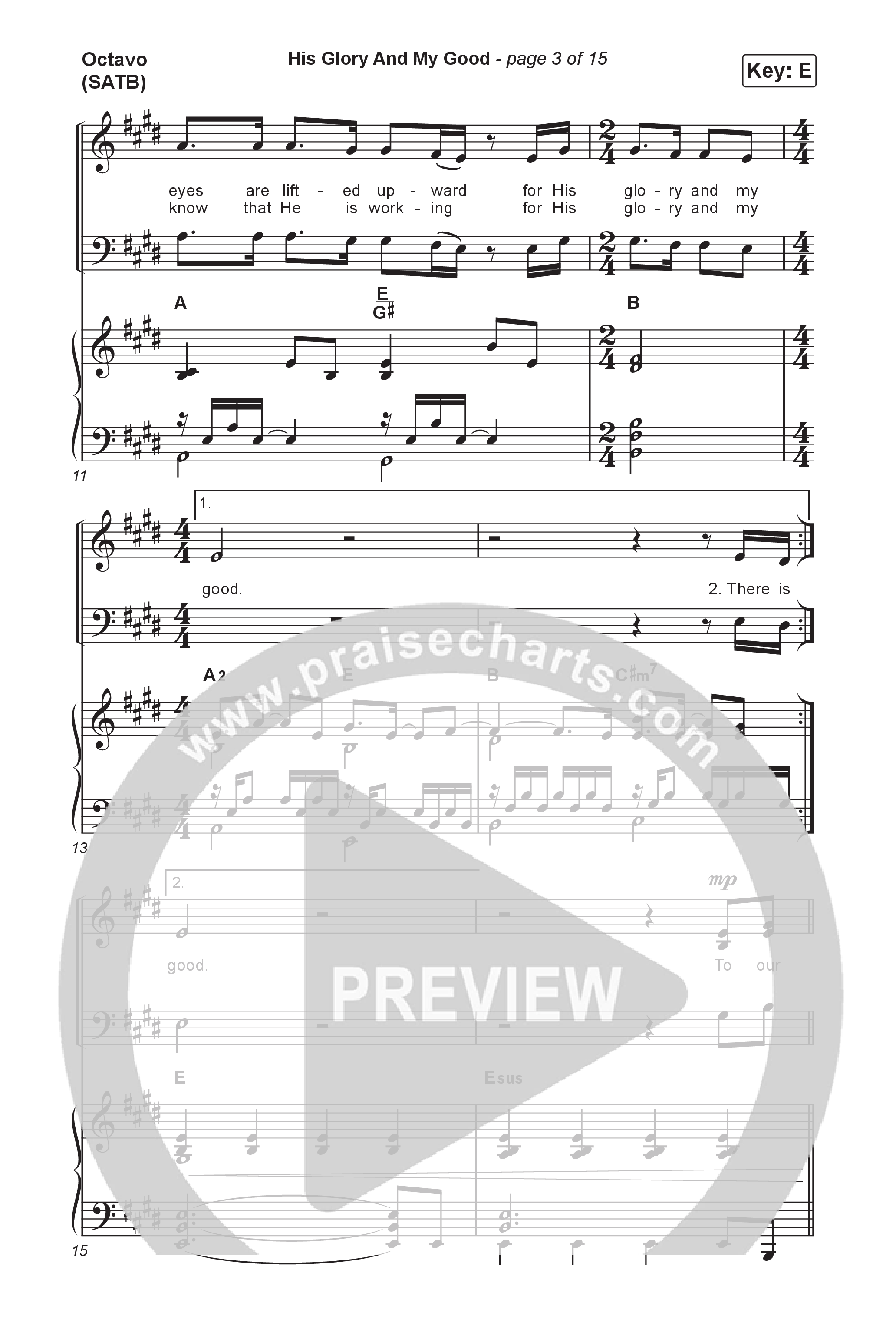 His Glory And My Good (Worship Choir/SAB) Octavo (SAB & Pno) (CityAlight / Arr. Luke Gambill)