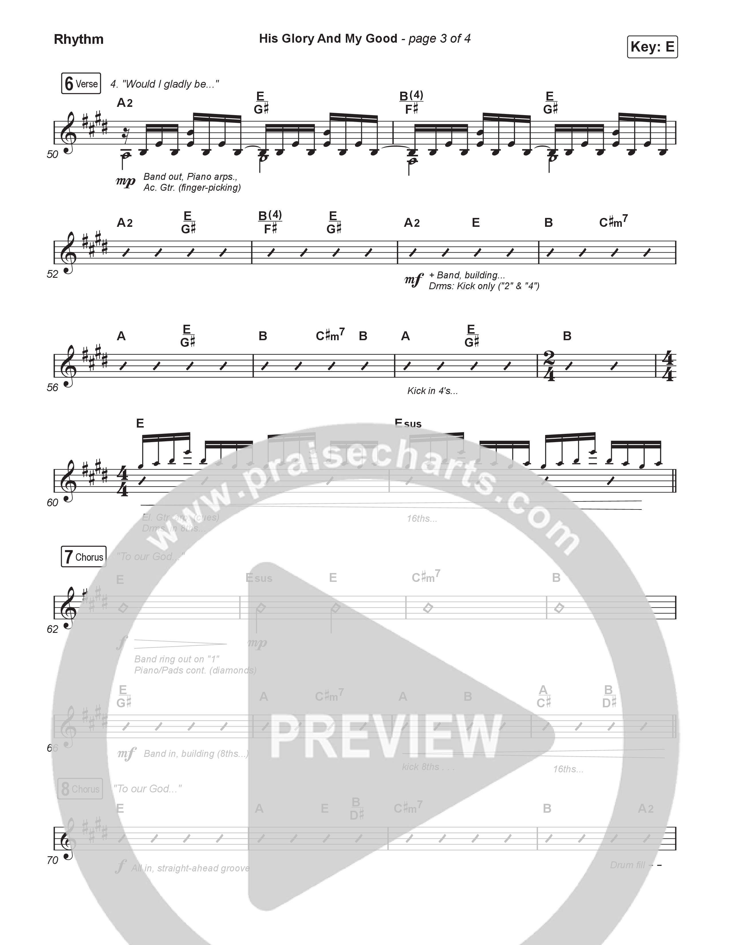 His Glory And My Good (Worship Choir/SAB) Rhythm Pack (CityAlight / Arr. Luke Gambill)