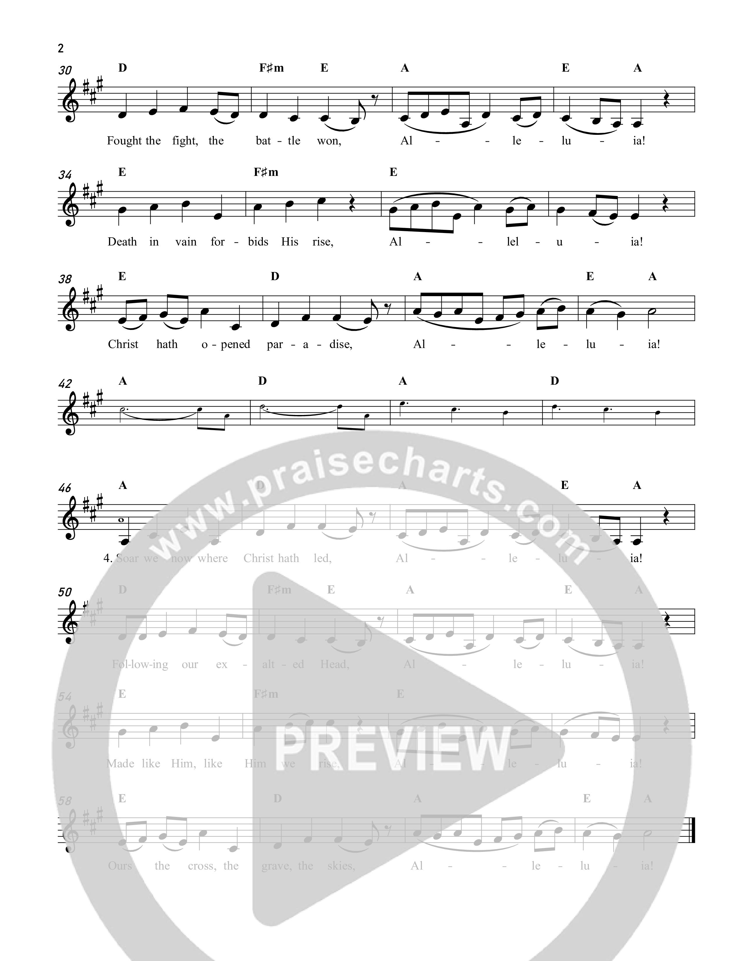 Christ The Lord Is Risen Today Lead Sheet Melody (Reawaken Hymns)