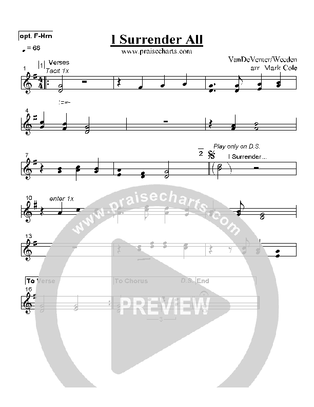 I Surrender All French Horn (Mark Cole)