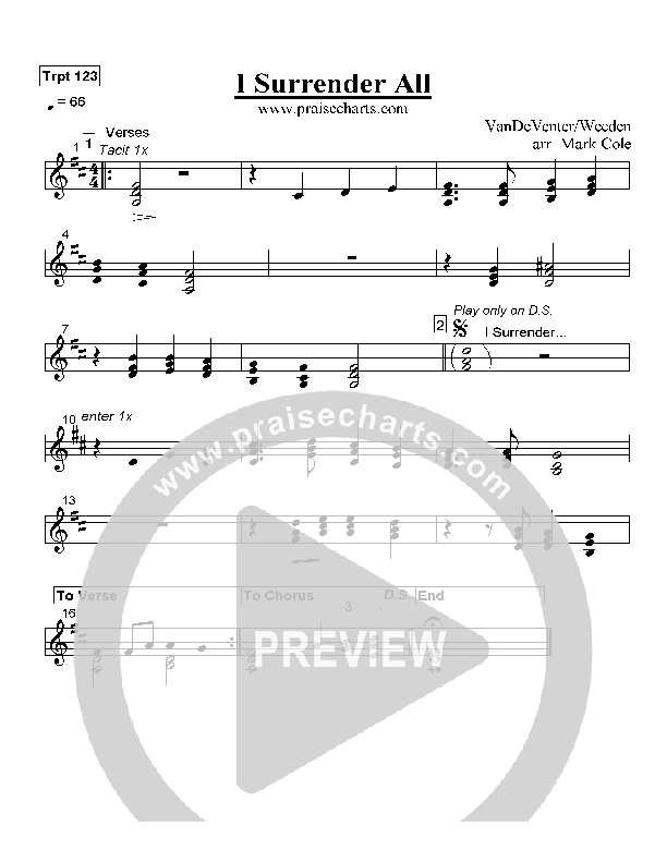 I Surrender All Trumpet 1/2/3 (Mark Cole)