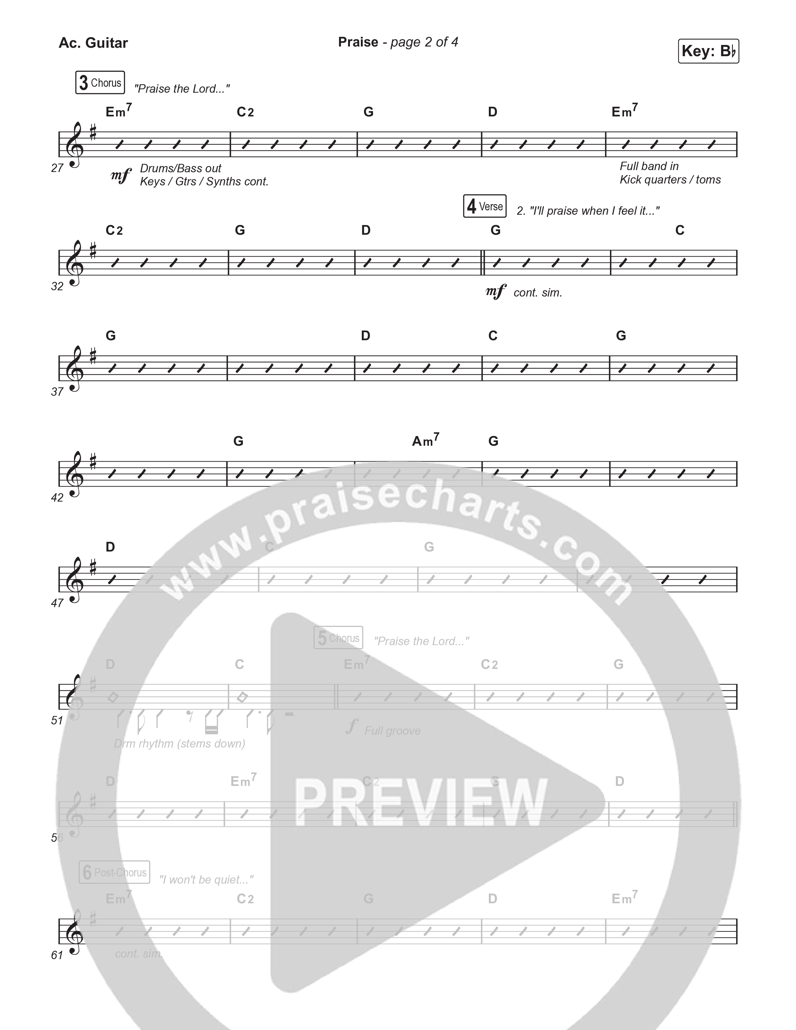 Praise (Choral/SATB) Acoustic Guitar (Brooke Voland / Arr. Travis Cottrell / Orch. Mason Brown)