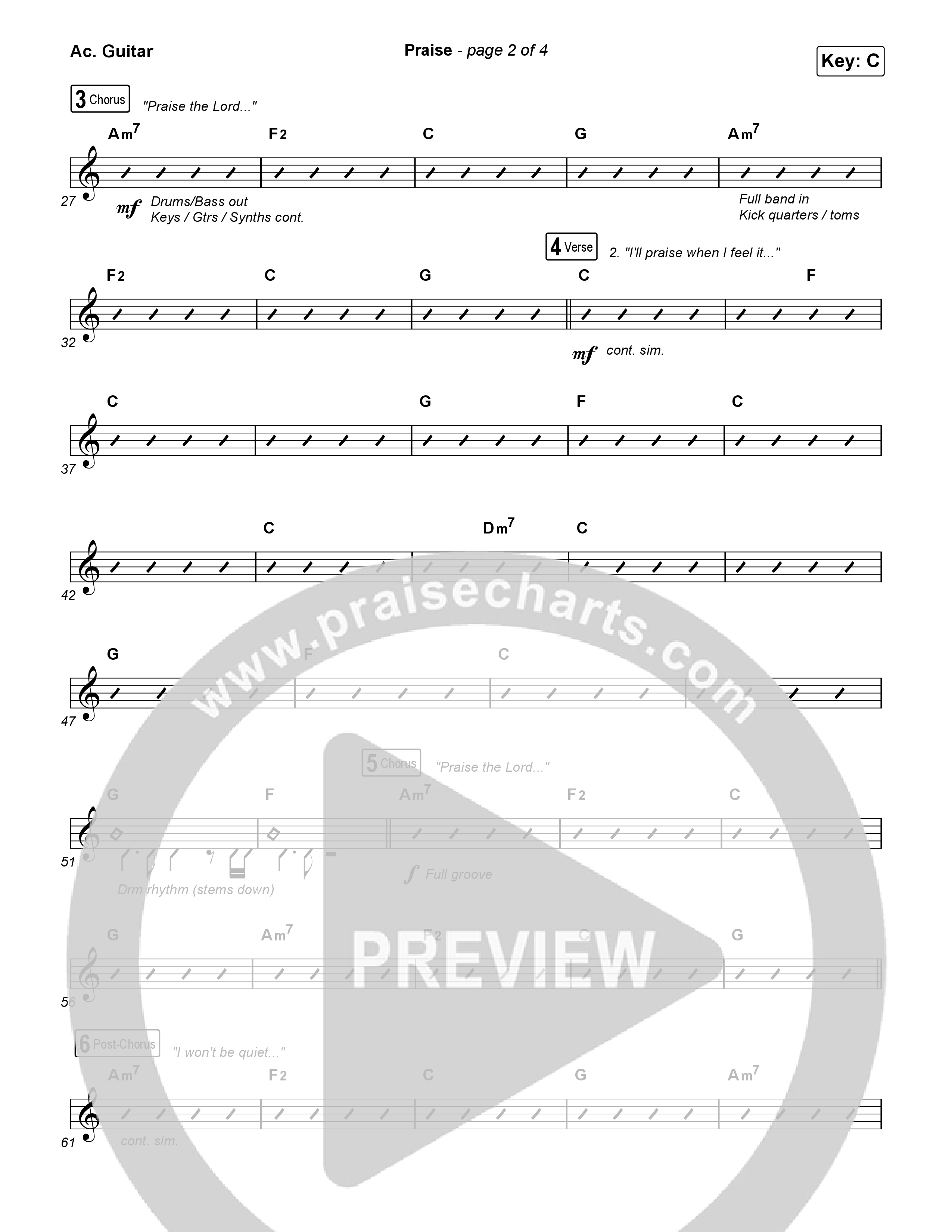 Praise (Choral/SATB) Acoustic Guitar (Brooke Voland / Arr. Travis Cottrell / Orch. Mason Brown)