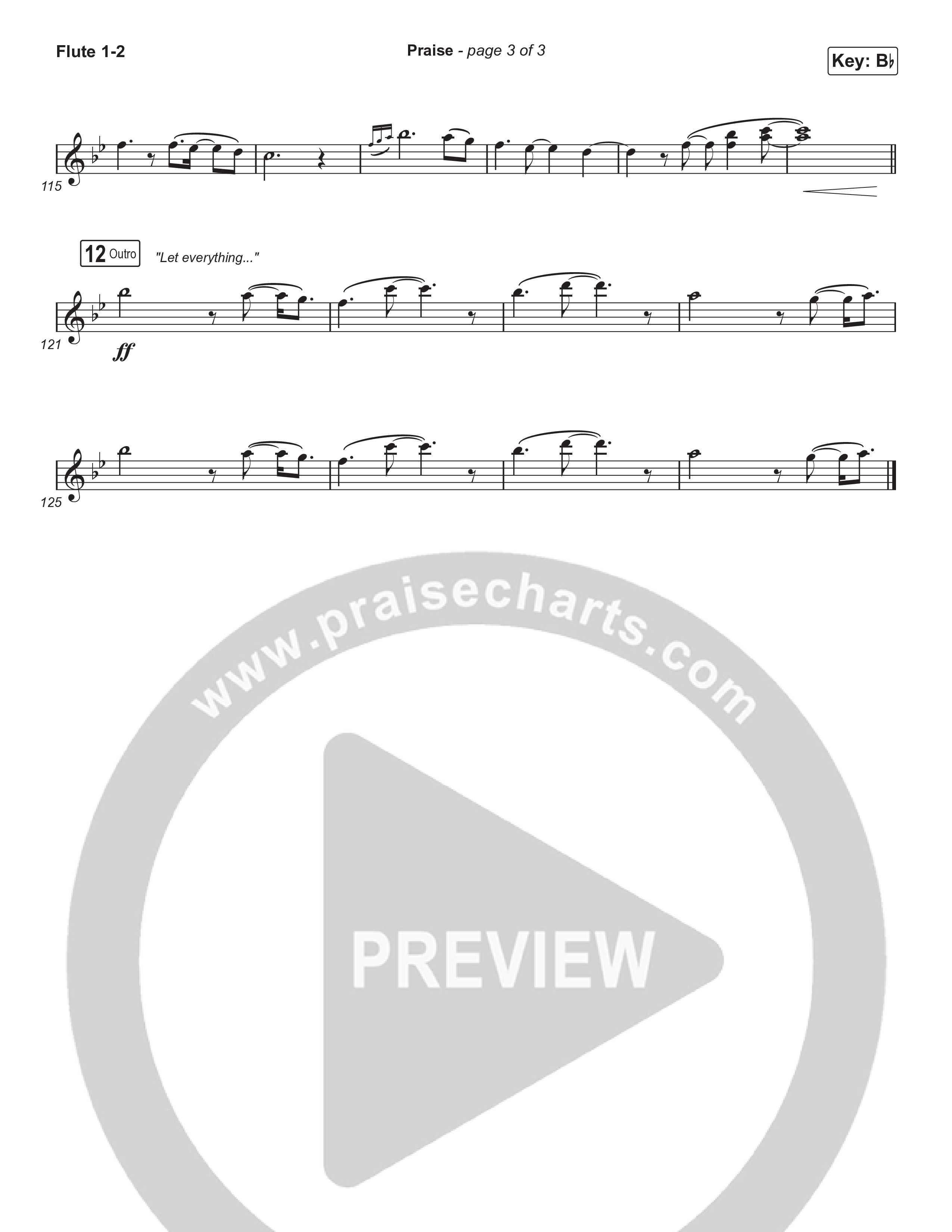 Praise (Choral/SATB) Flute 1,2 (Brooke Voland / Arr. Travis Cottrell / Orch. Mason Brown)