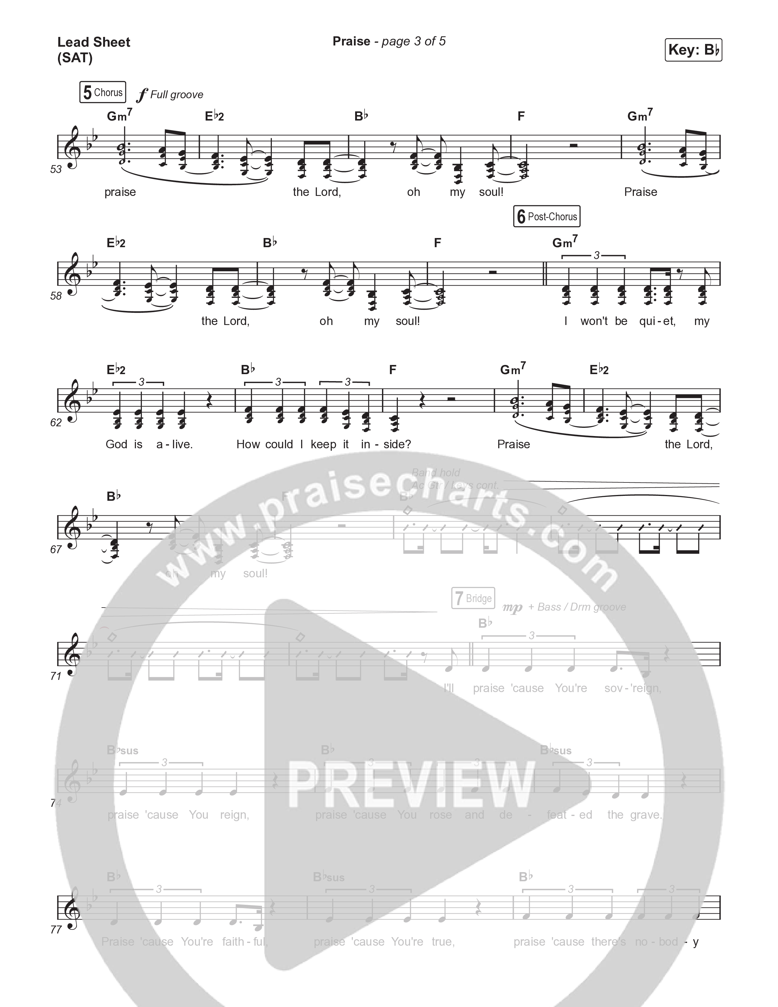 Praise (Choral/SATB) Lead Sheet (SAT) (Brooke Voland / Arr. Travis Cottrell / Orch. Mason Brown)