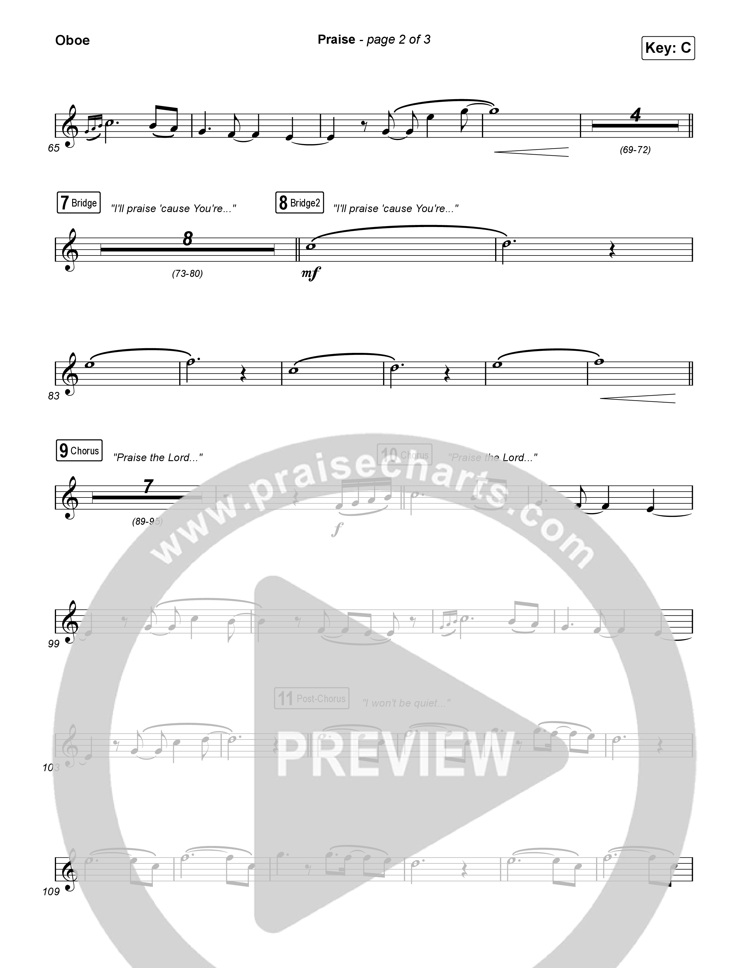 Praise (Choral/SATB) Oboe (Brooke Voland / Arr. Travis Cottrell / Orch. Mason Brown)