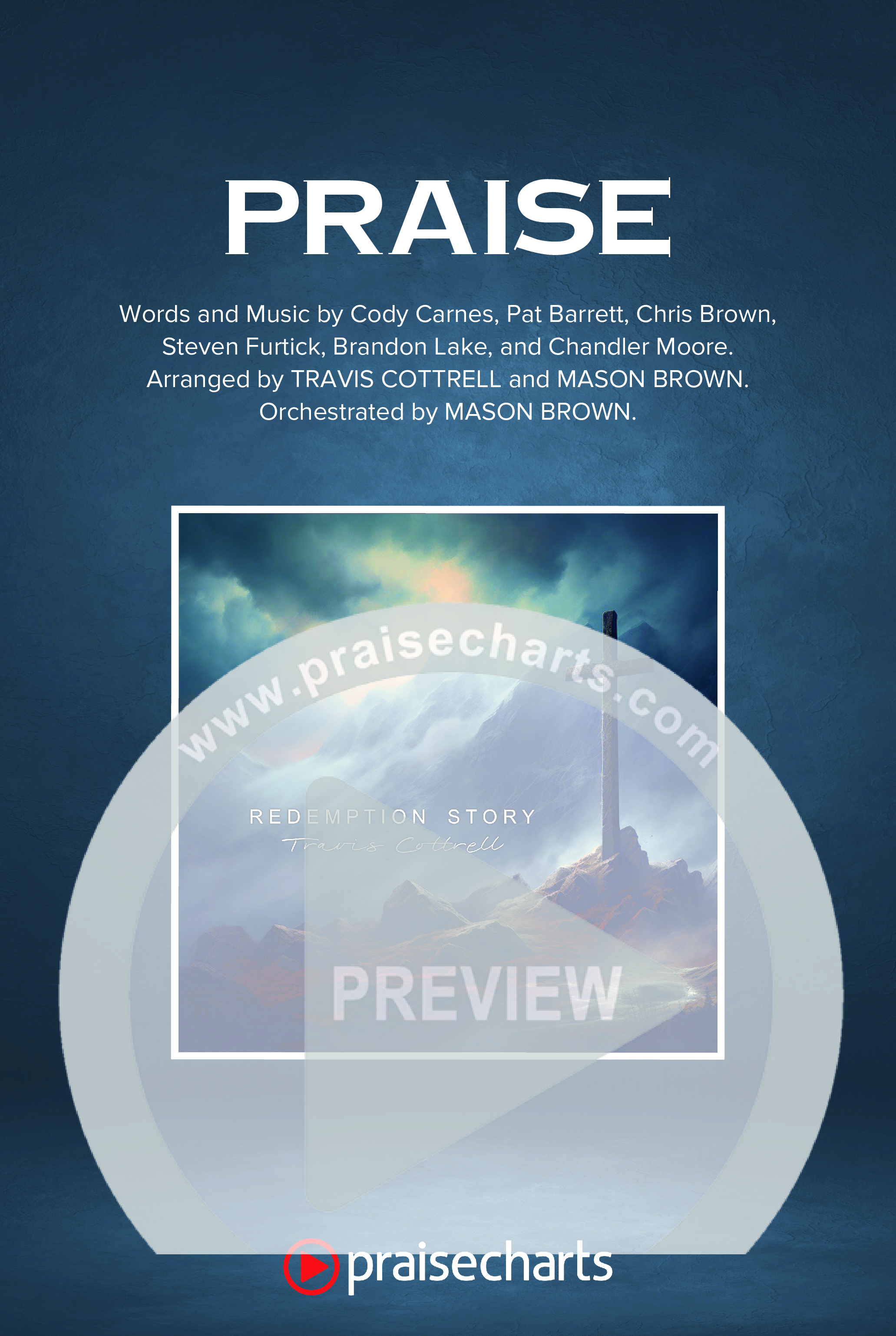 Praise (Choral/SATB) Octavo Cover Sheet (Brooke Voland / Arr. Travis Cottrell / Orch. Mason Brown)