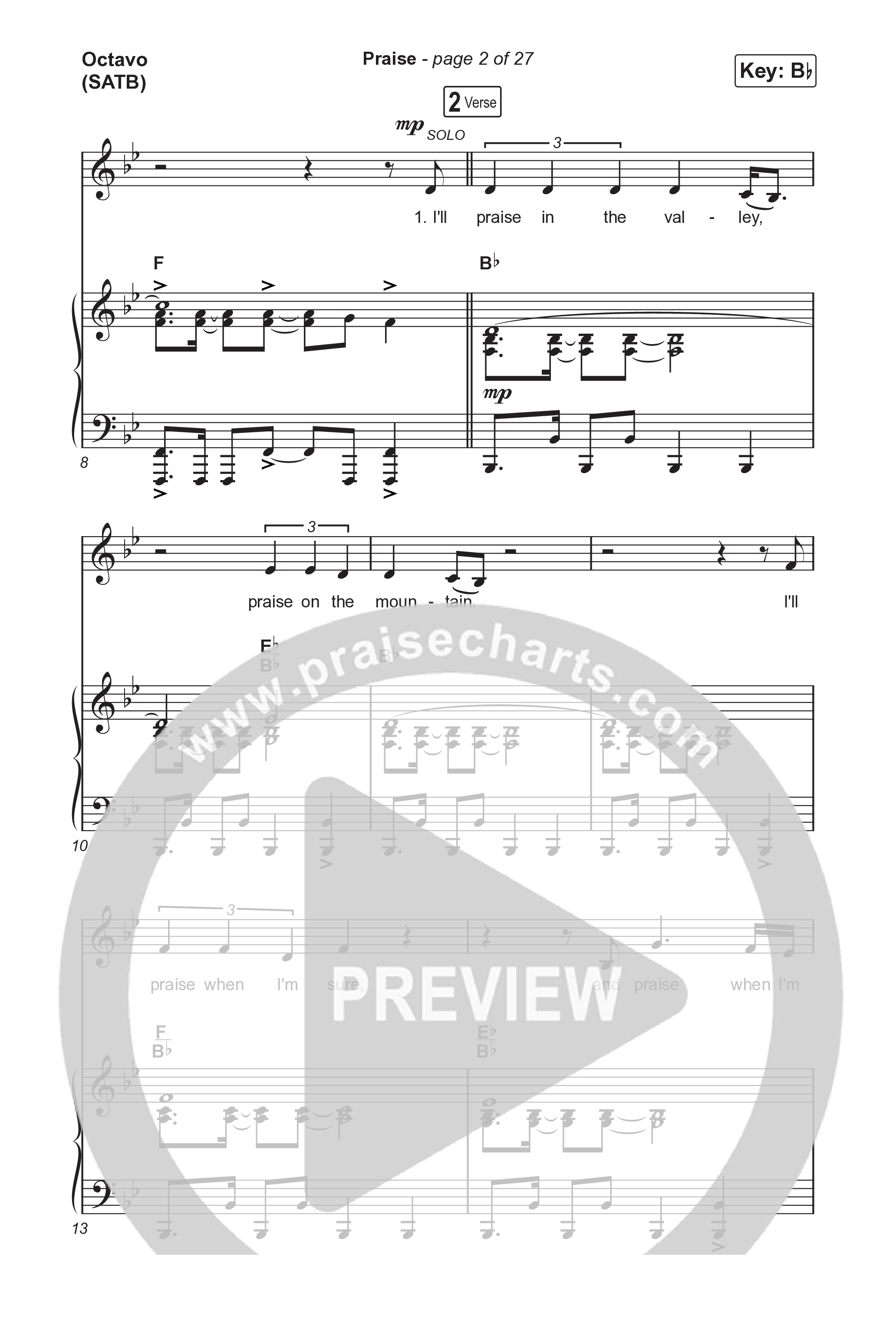 Praise (Choral/SATB) Octavo (SATB & Pno) (Brooke Voland / Arr. Travis Cottrell / Orch. Mason Brown)