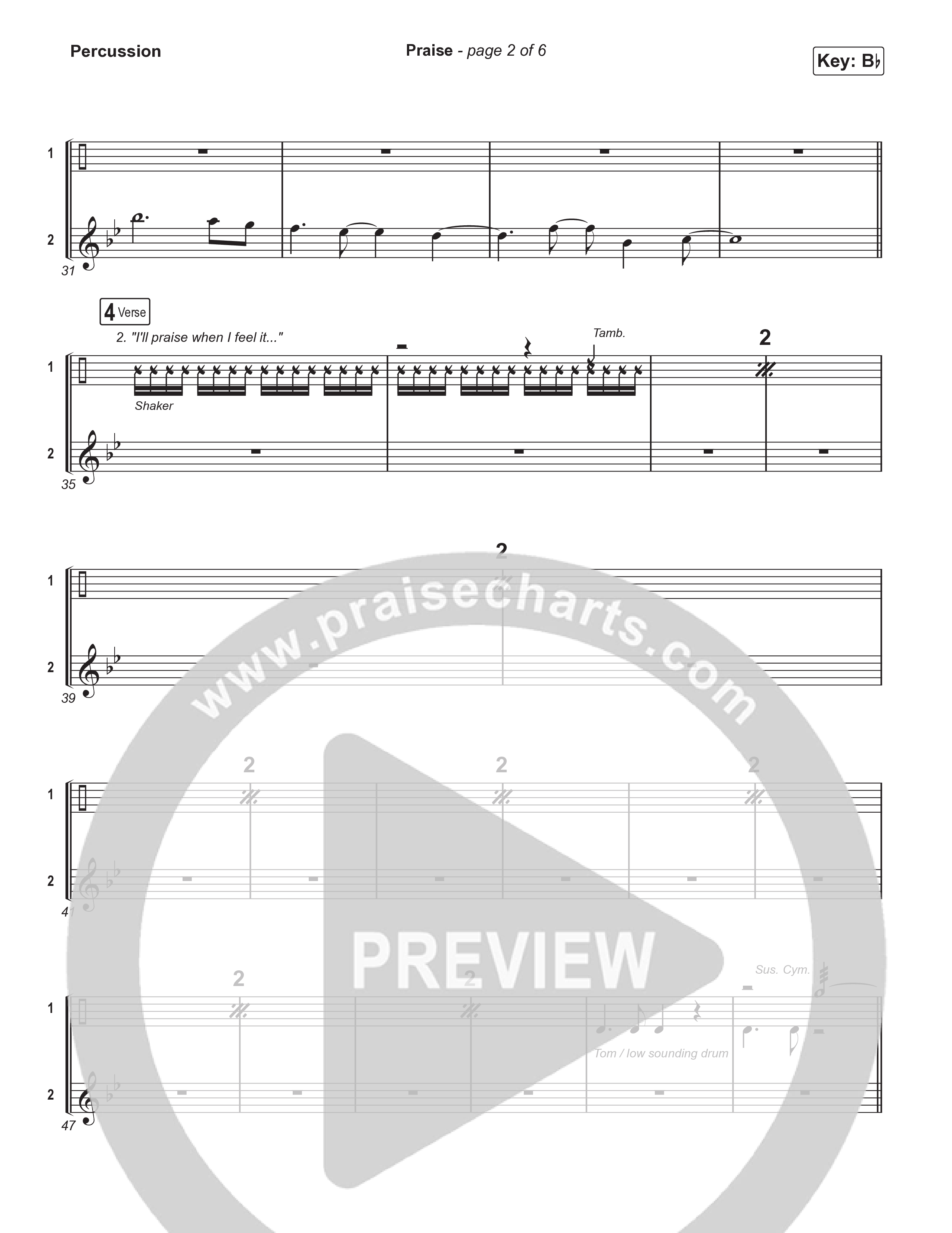 Praise (Choral/SATB) Percussion (Brooke Voland / Arr. Travis Cottrell / Orch. Mason Brown)