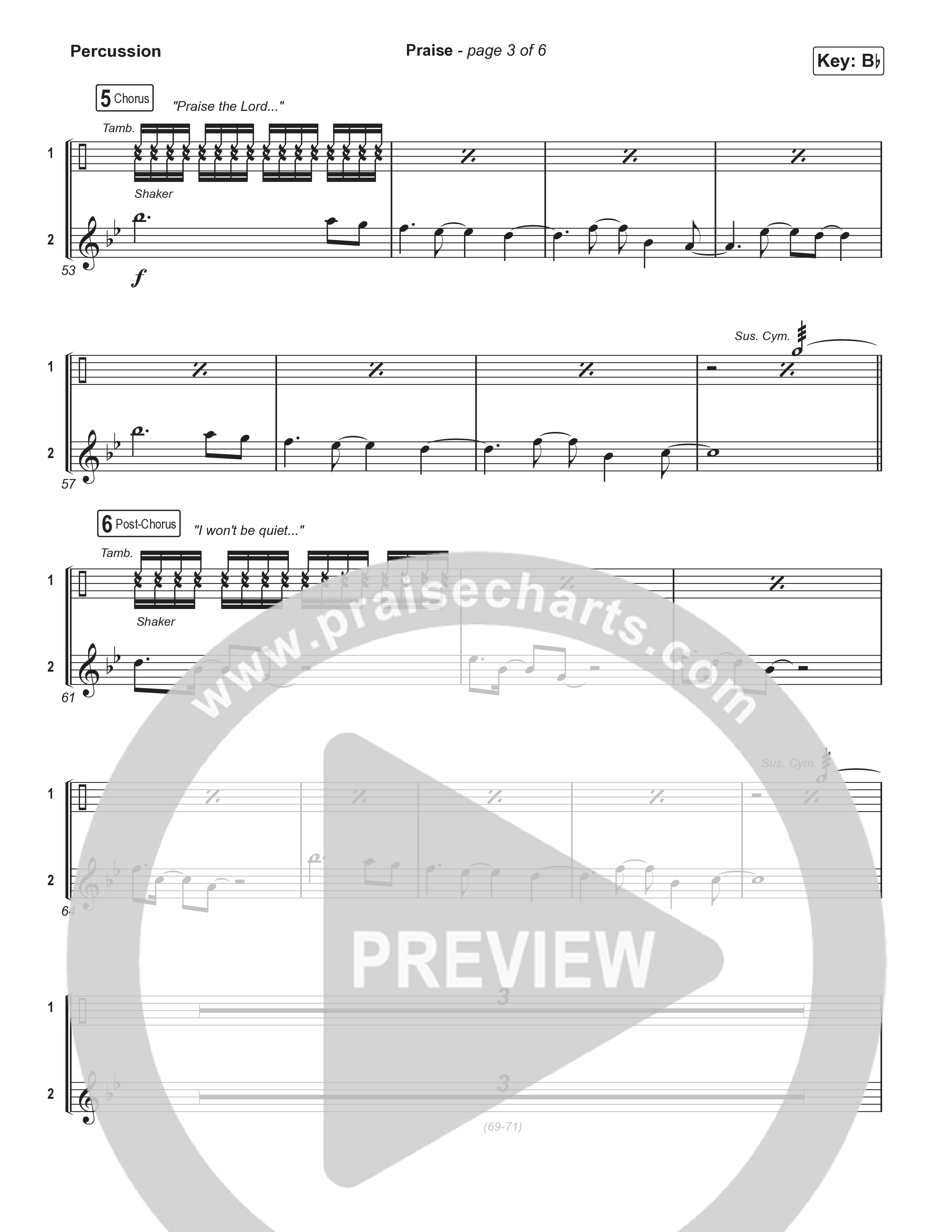 Praise (Choral/SATB) Percussion (Brooke Voland / Arr. Travis Cottrell / Orch. Mason Brown)