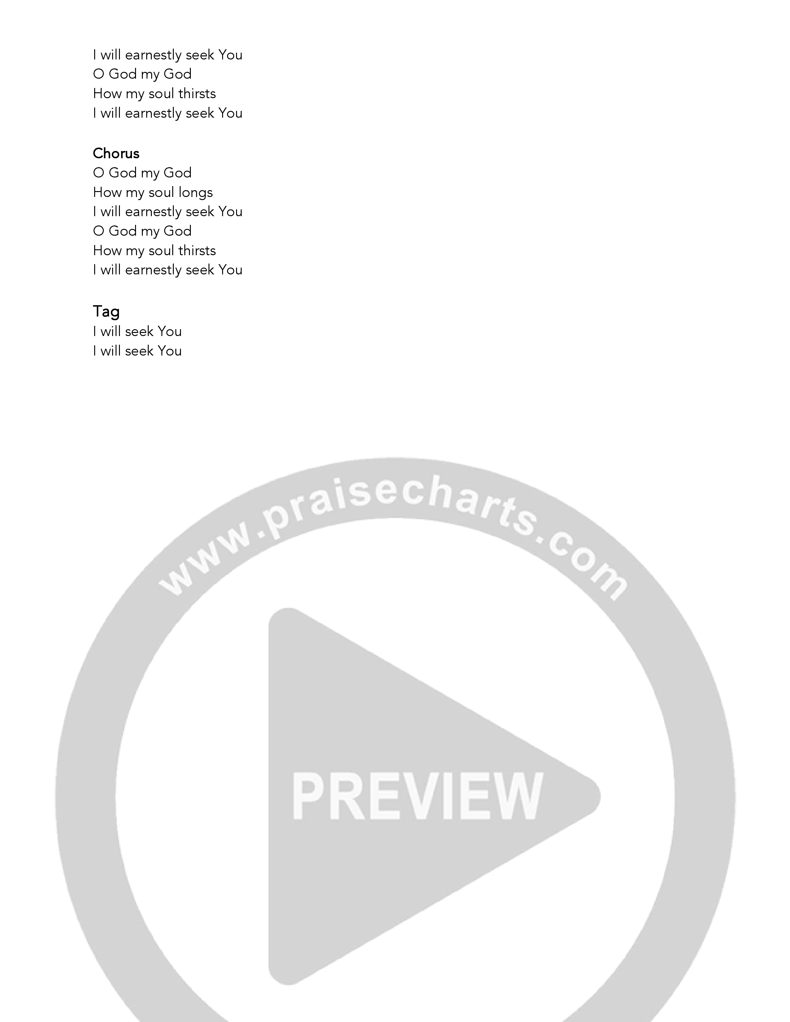 O God My God Chord Chart (Eagle Brook Music)