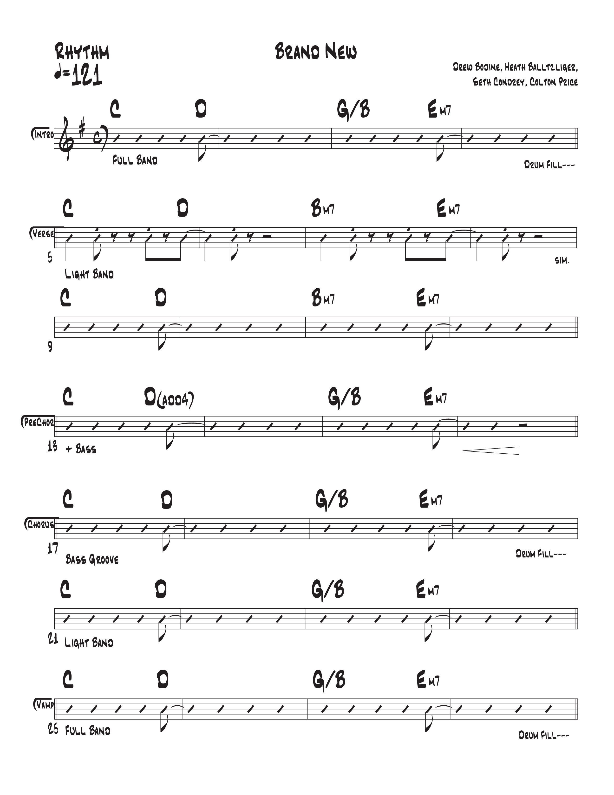 Brand New Rhythm Chart (Central Live)