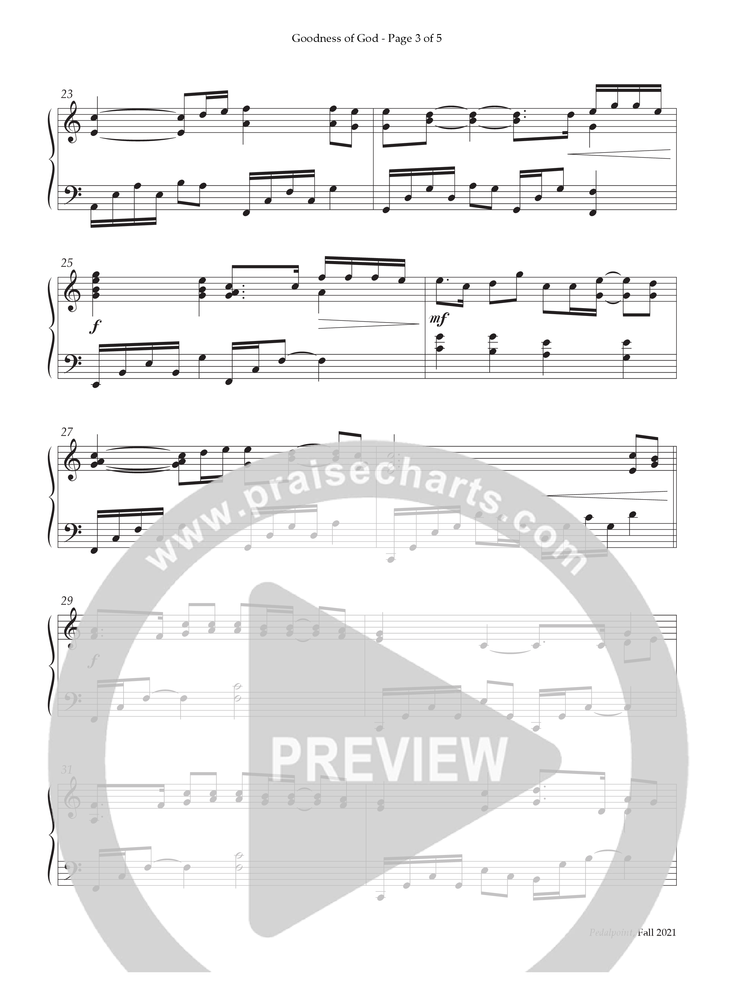 Goodness Of God (Instrumental) Piano Solo (Lifeway Worship / Arr. Richard Kingsmore)