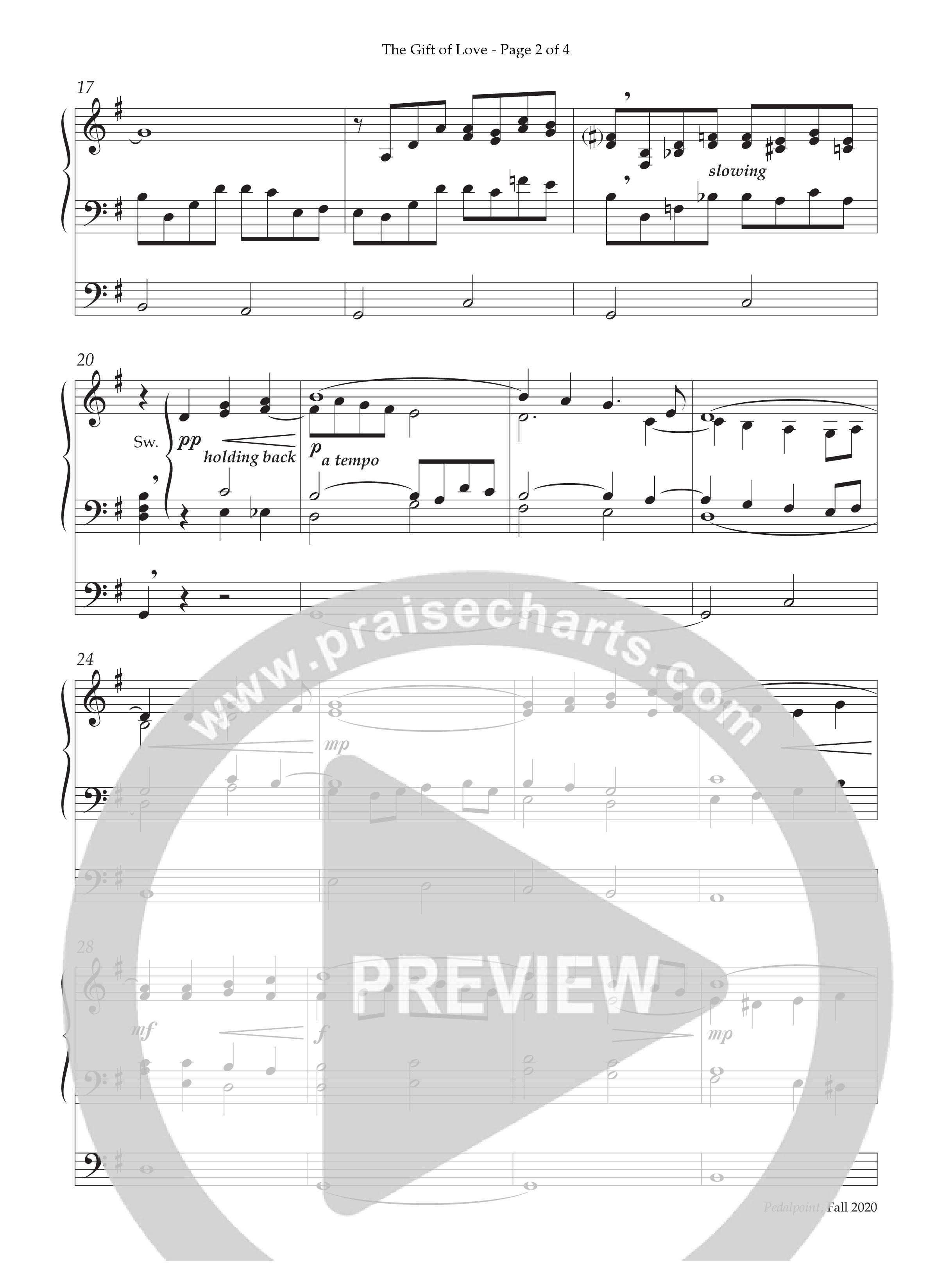 The Gift Of Love (Instrumental) Organ (Lifeway Worship / Arr. David Lowe)