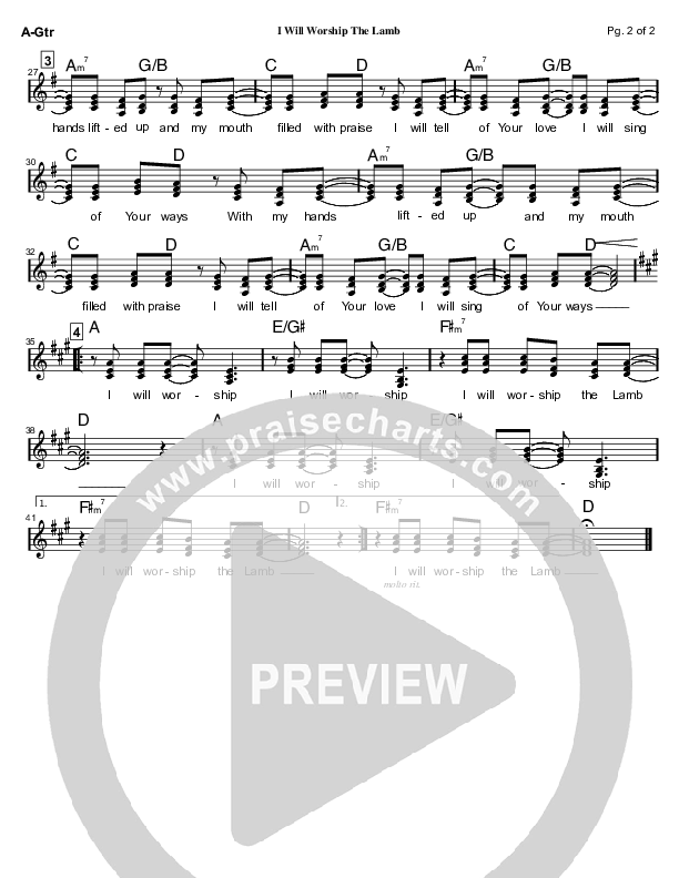 I Will Worship The Lamb Acoustic Guitar (Mark Cole)