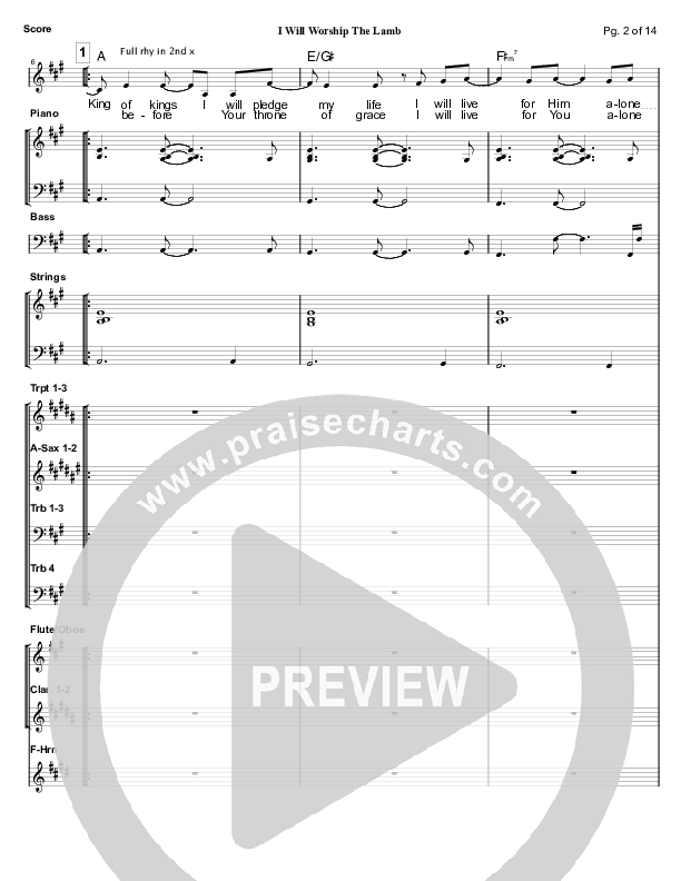I Will Worship The Lamb Conductor's Score (Mark Cole)